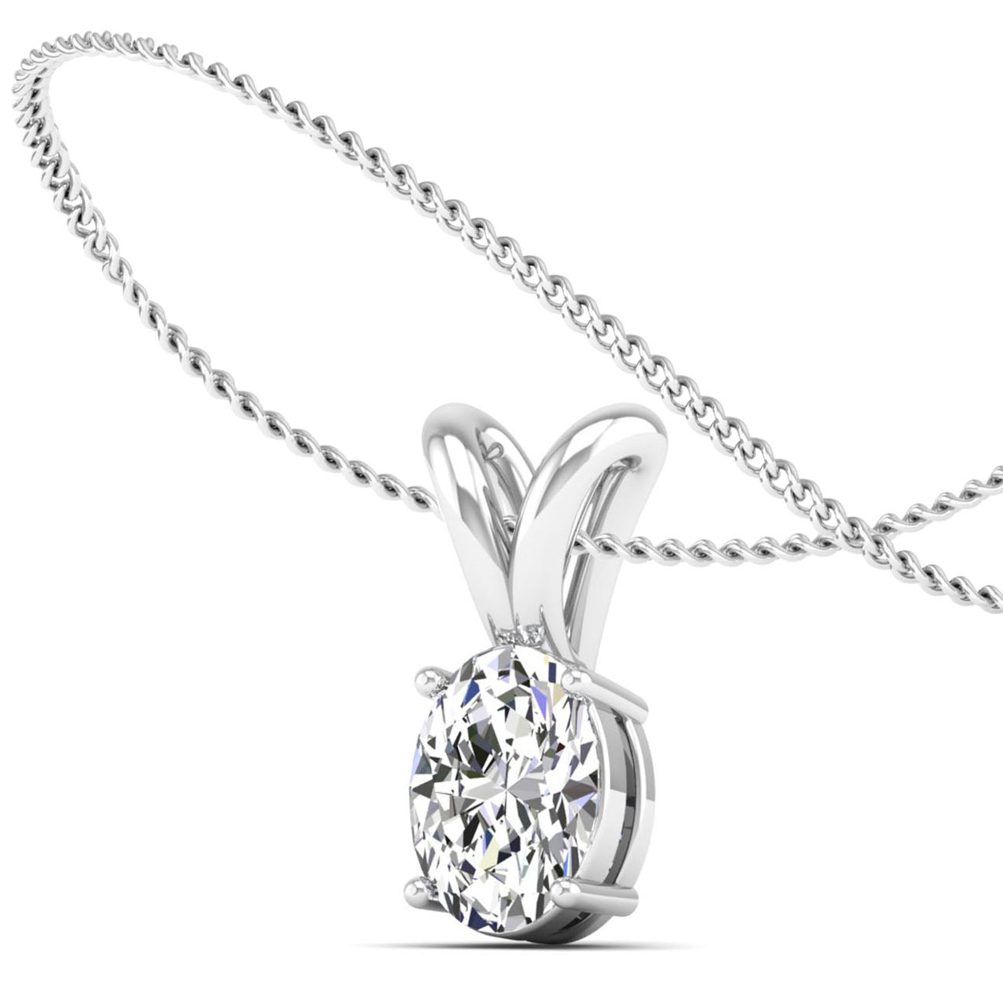 Oval Cut Diamond Pendant 2.00 Carat