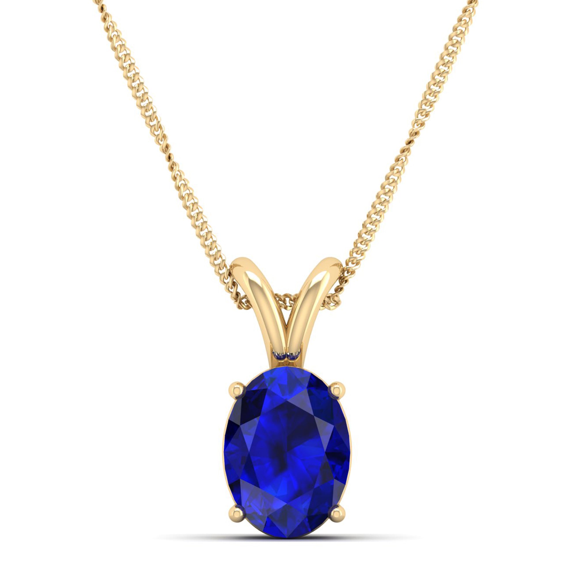 Oval Cut Sapphire Pendant 2.00 Carat