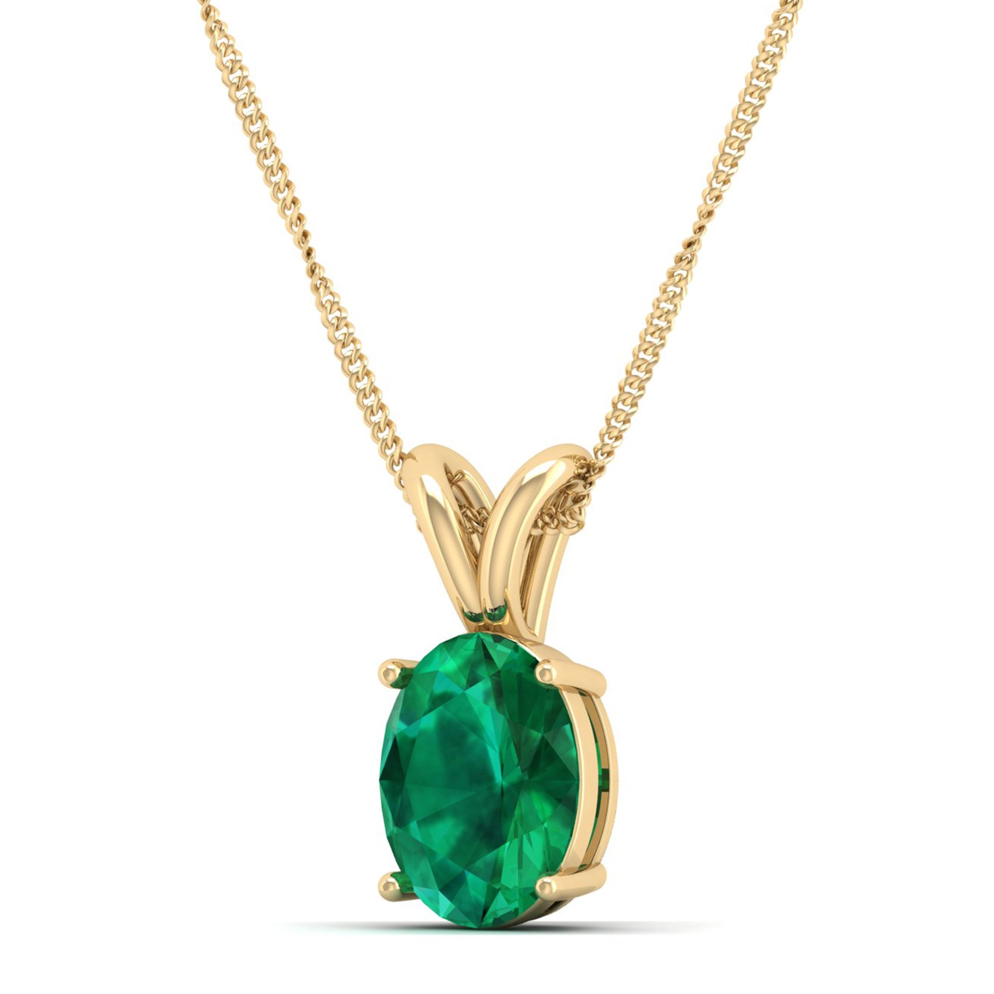 Oval Cut Emerald Pendant 2.00 Carat