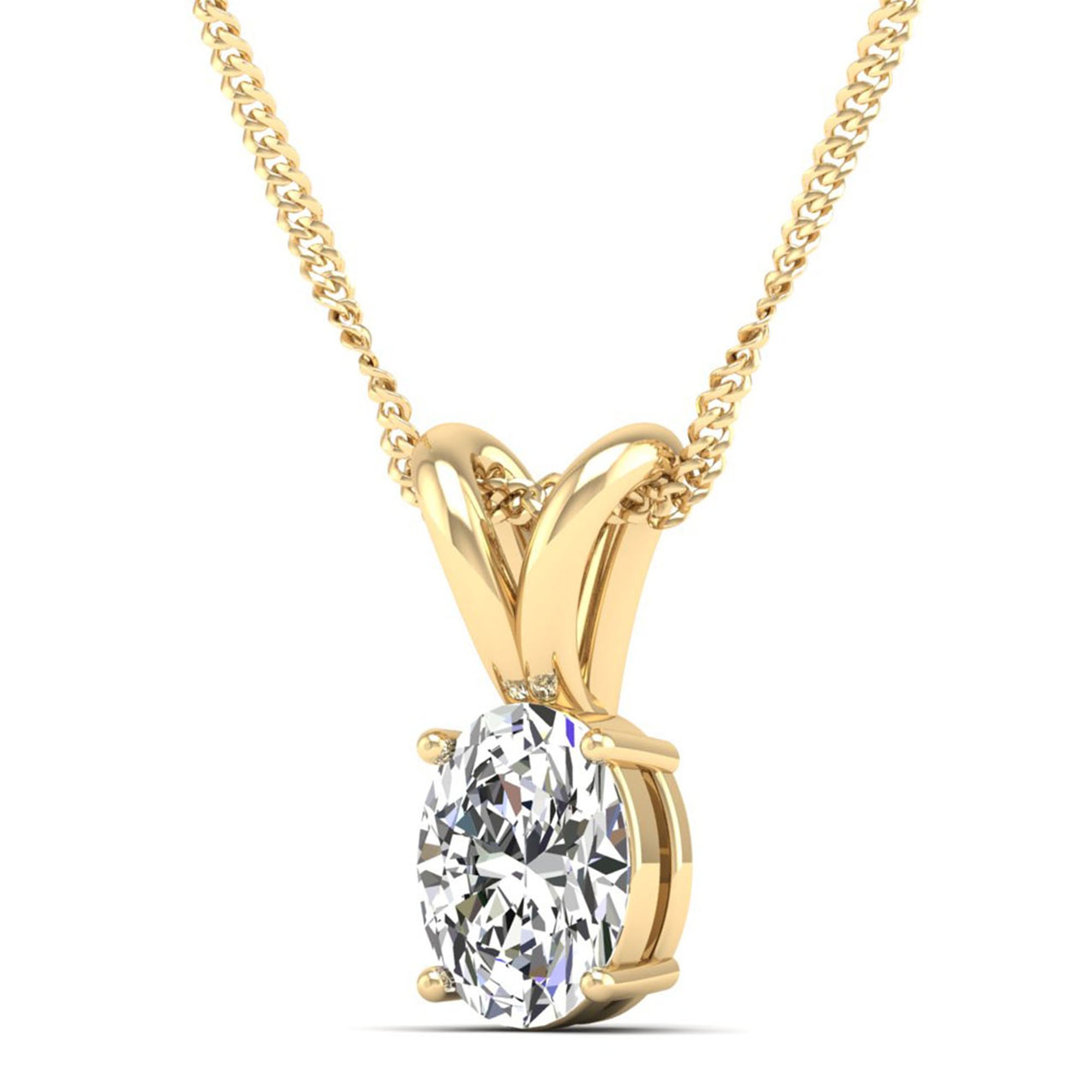 Oval Cut Diamond Pendant 2.00 Carat