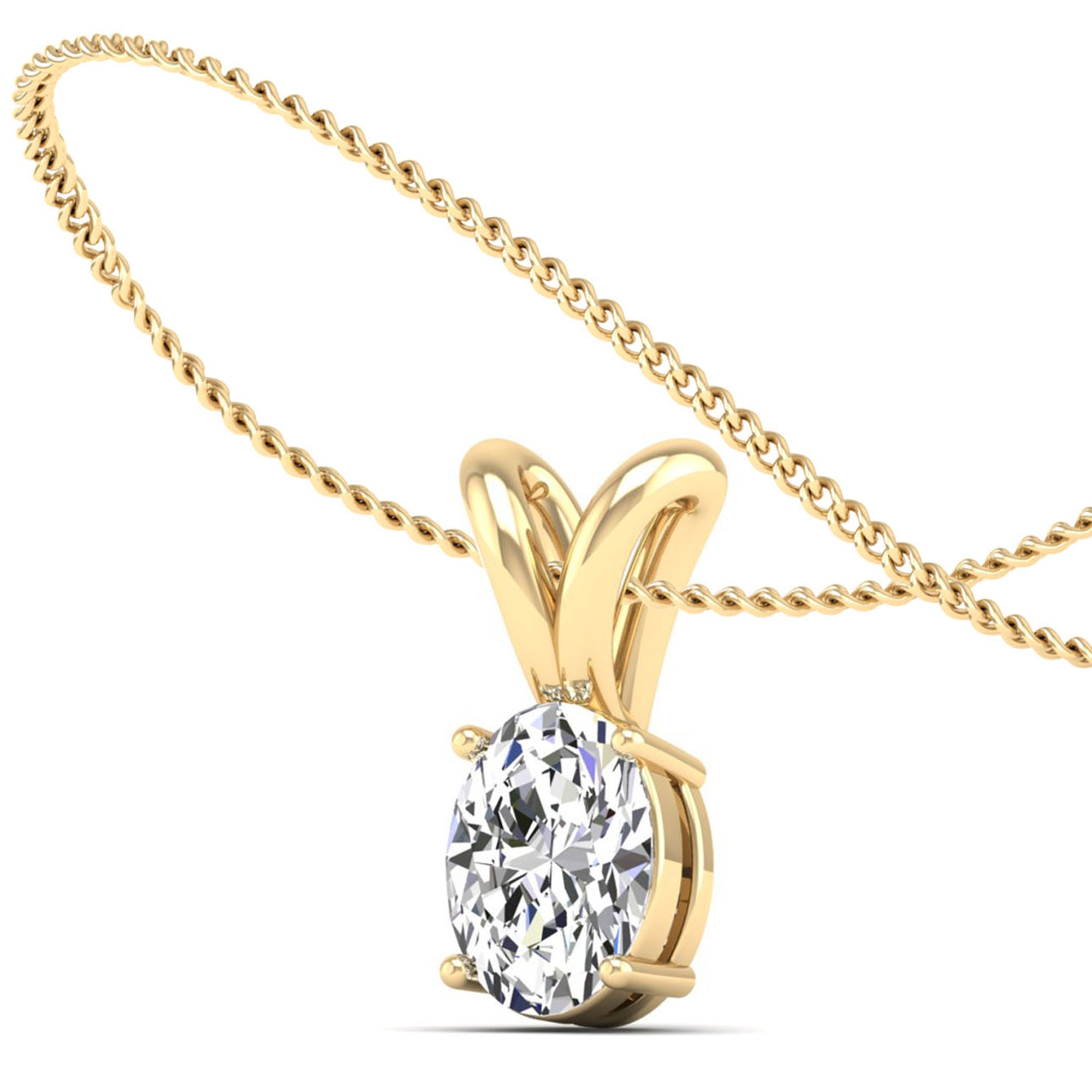 Oval Cut Diamond Pendant 2.00 Carat