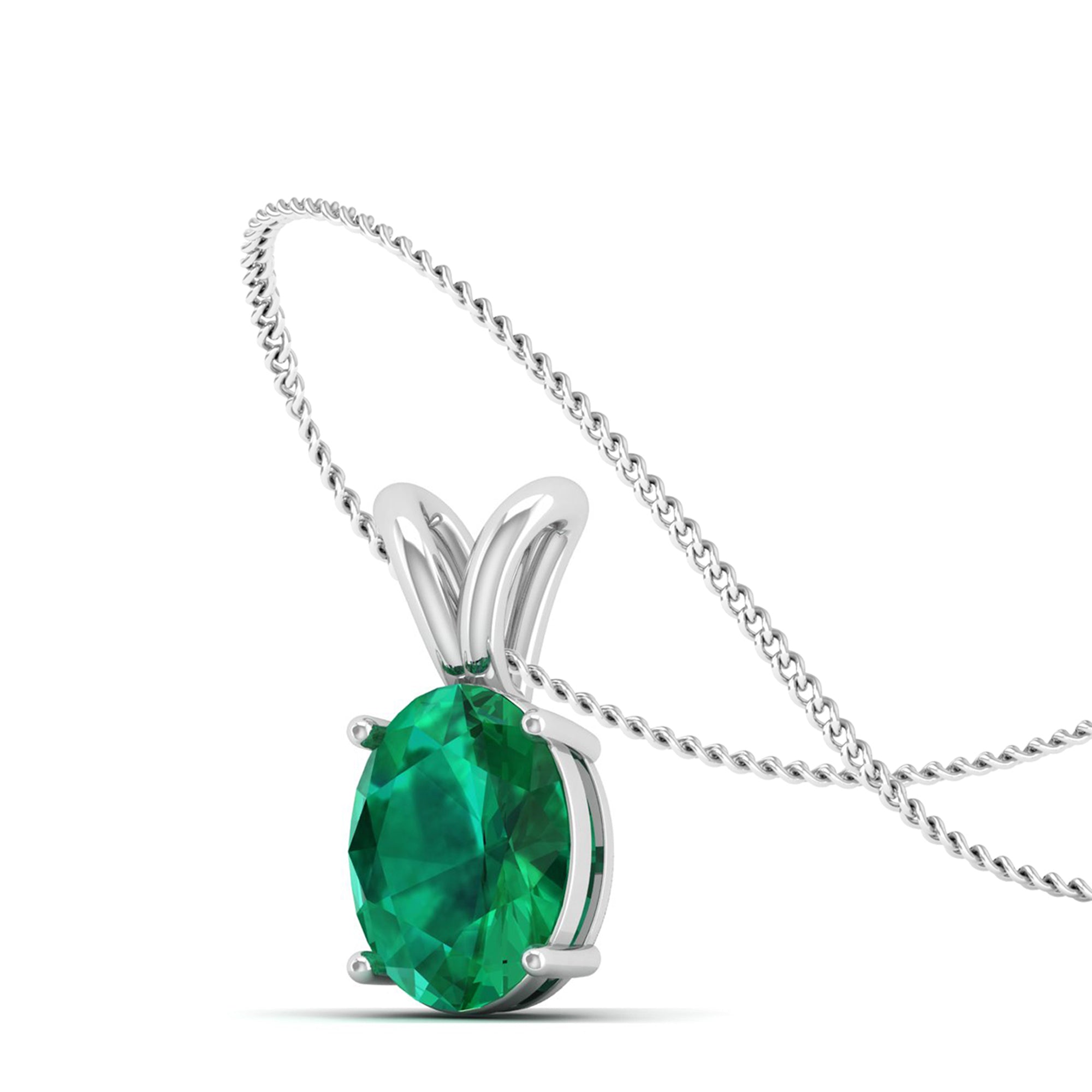 Oval Cut Emerald Pendant 2.50 Carat
