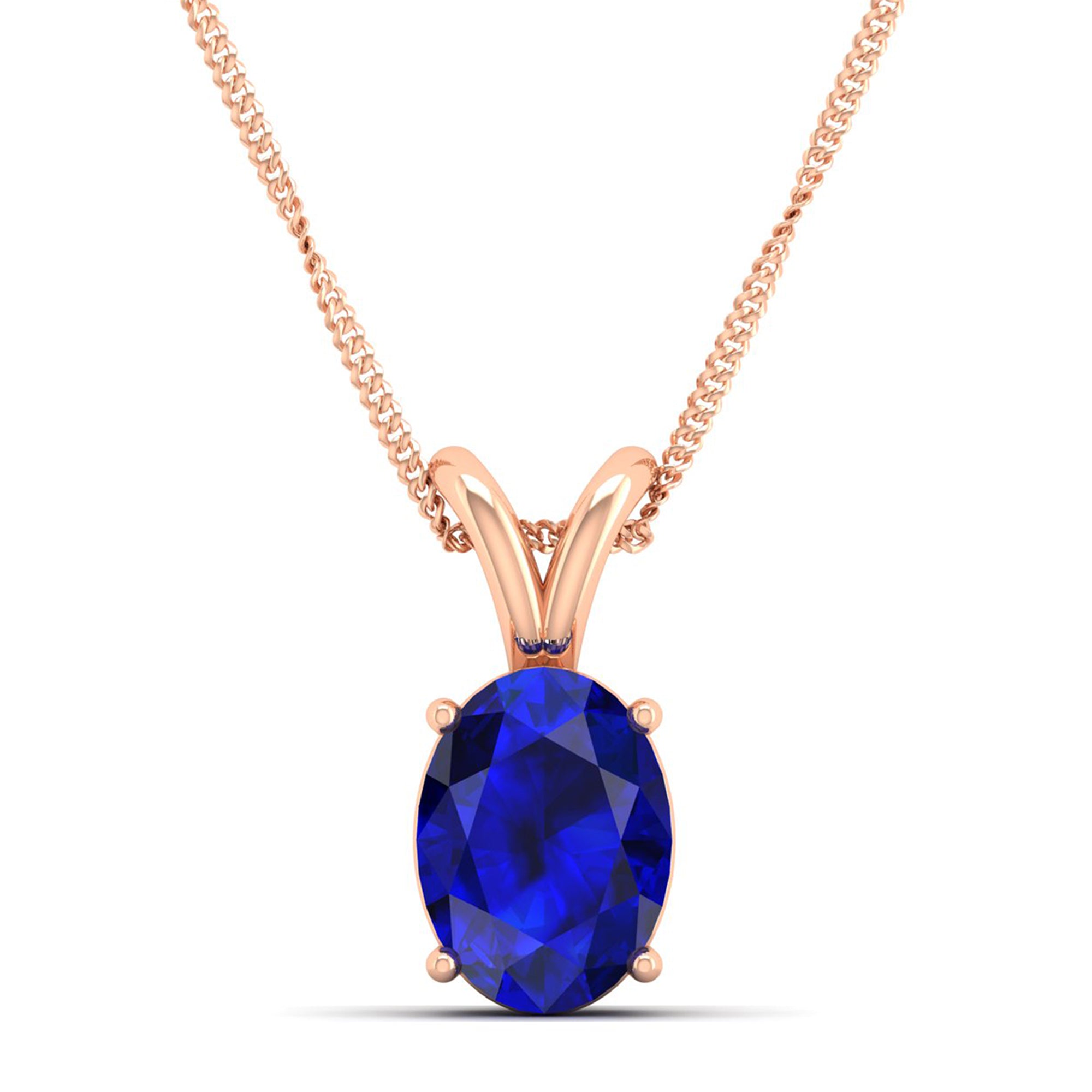 Oval Cut Sapphire Pendant 3.0 Carat