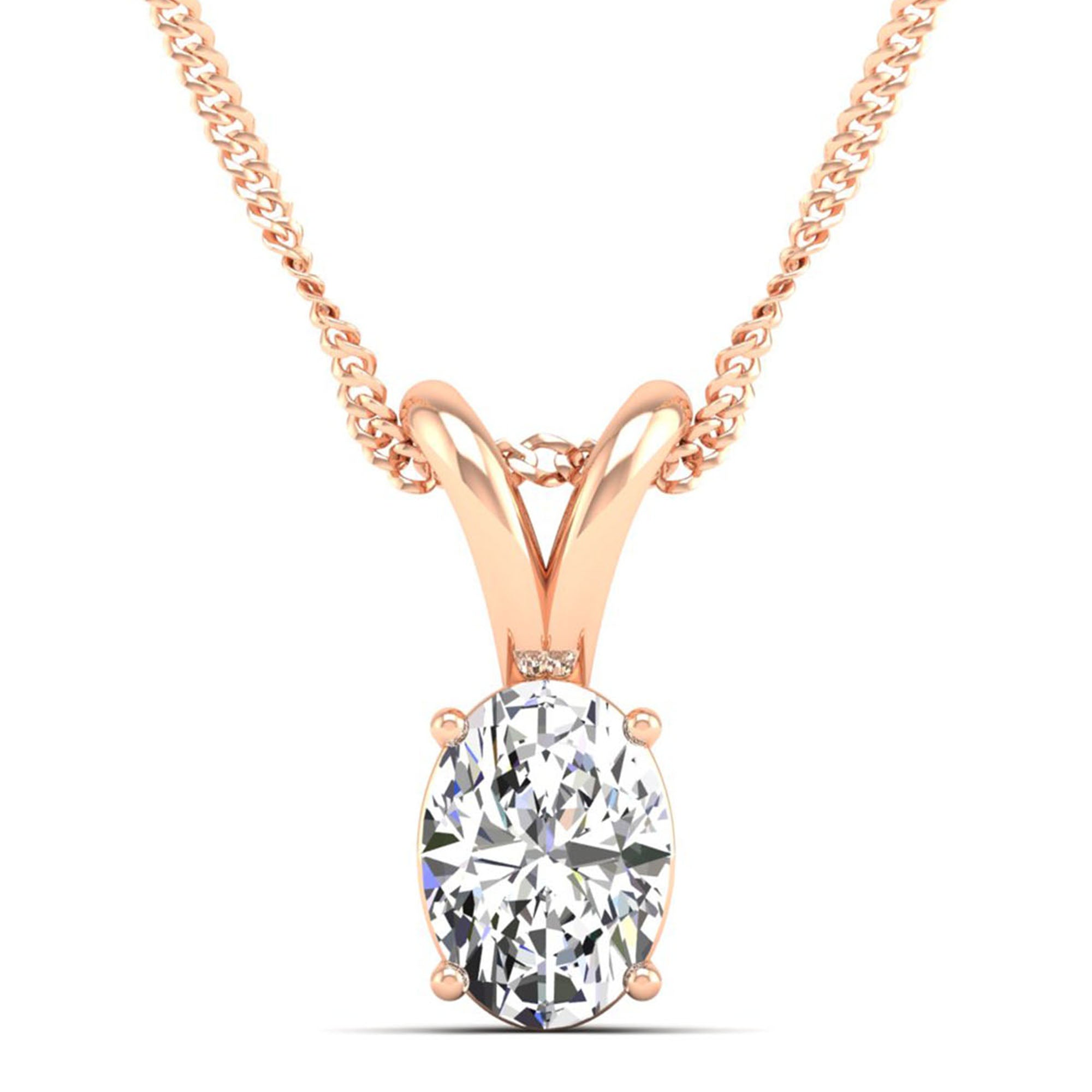Oval Cut Lab Grown Diamond Pendant 3.0 Carat