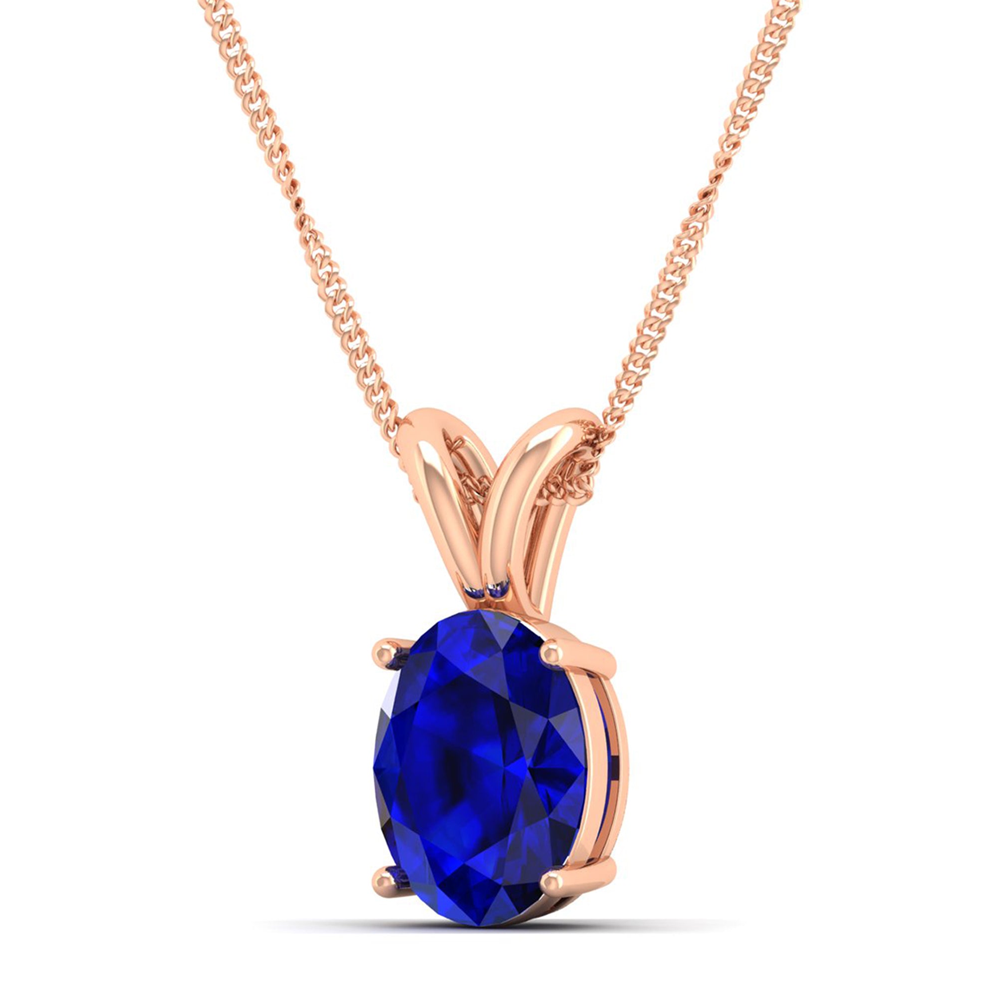 Oval Cut Sapphire Pendant 3.0 Carat