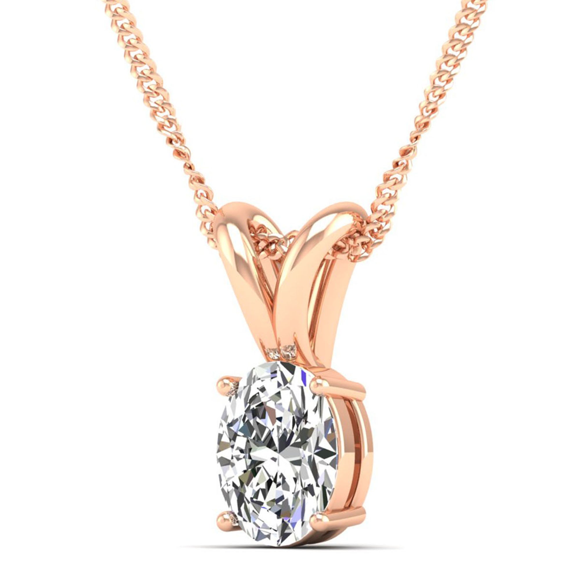 Oval Cut Lab Grown Diamond Pendant 3.0 Carat