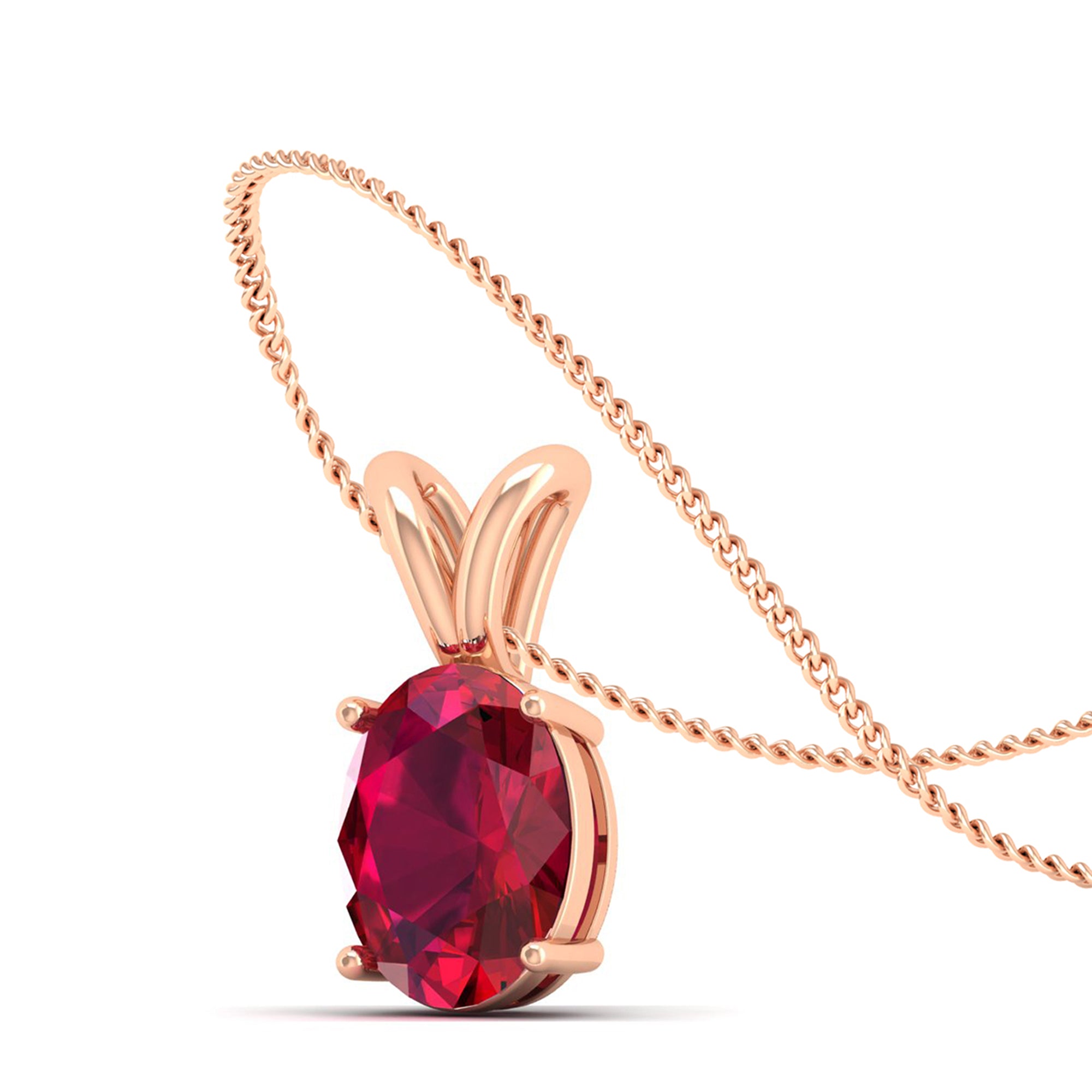 Oval Cut Ruby Pendant 3.0 Carat