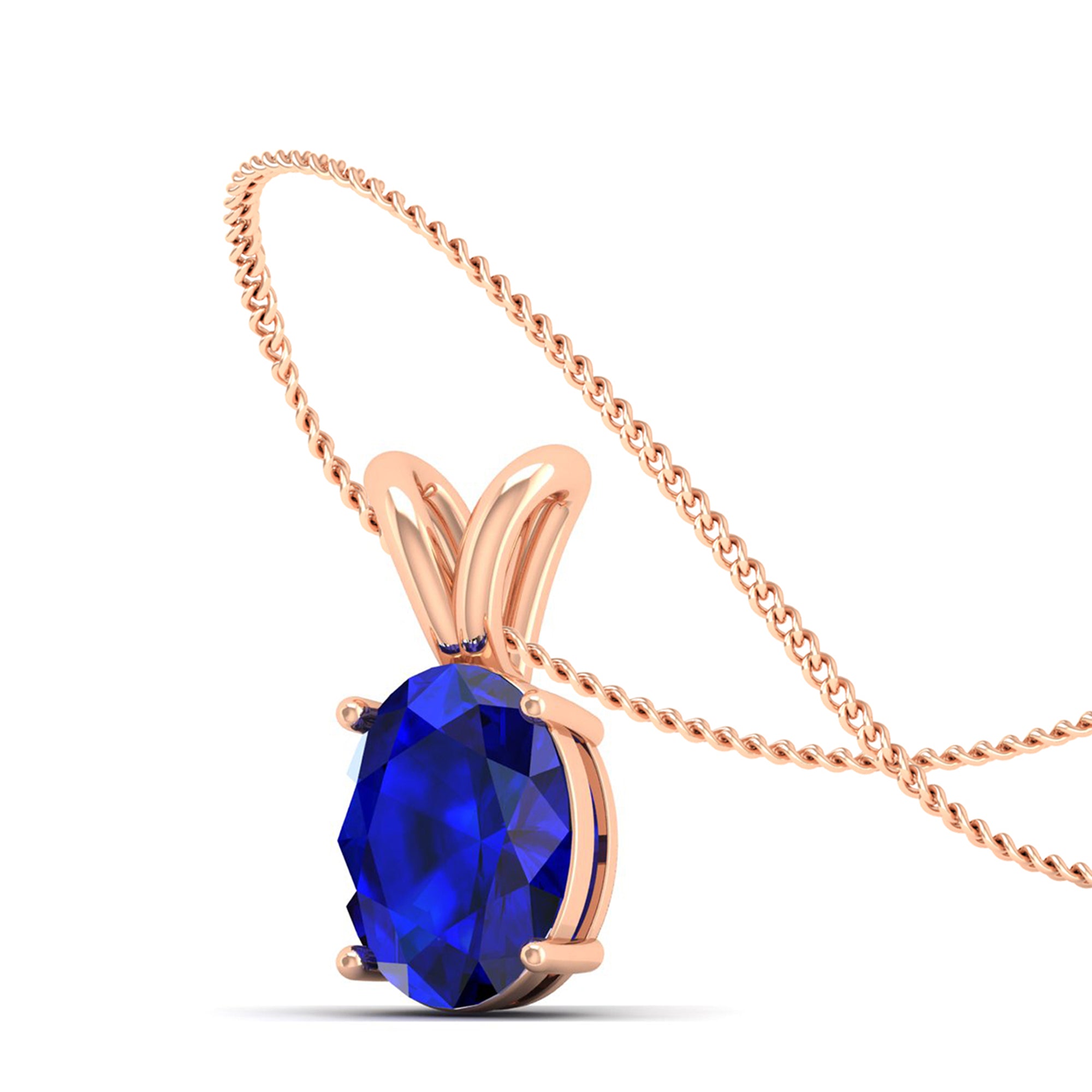 Oval Cut Sapphire Pendant 3.0 Carat