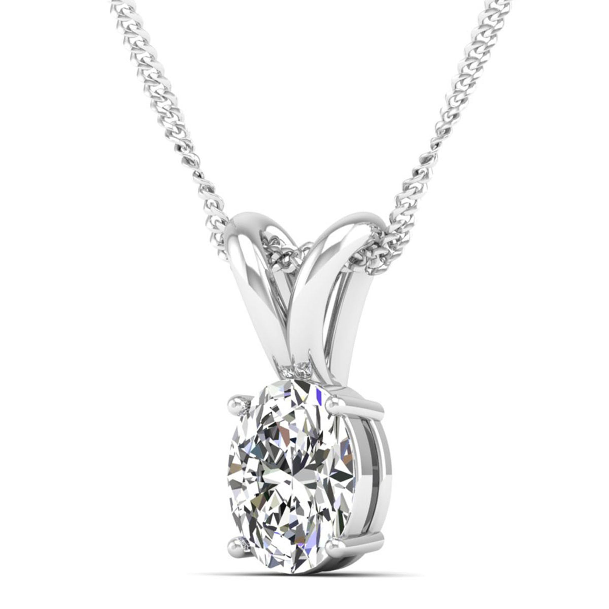Oval Cut Lab Grown Diamond Pendant 3.0 Carat