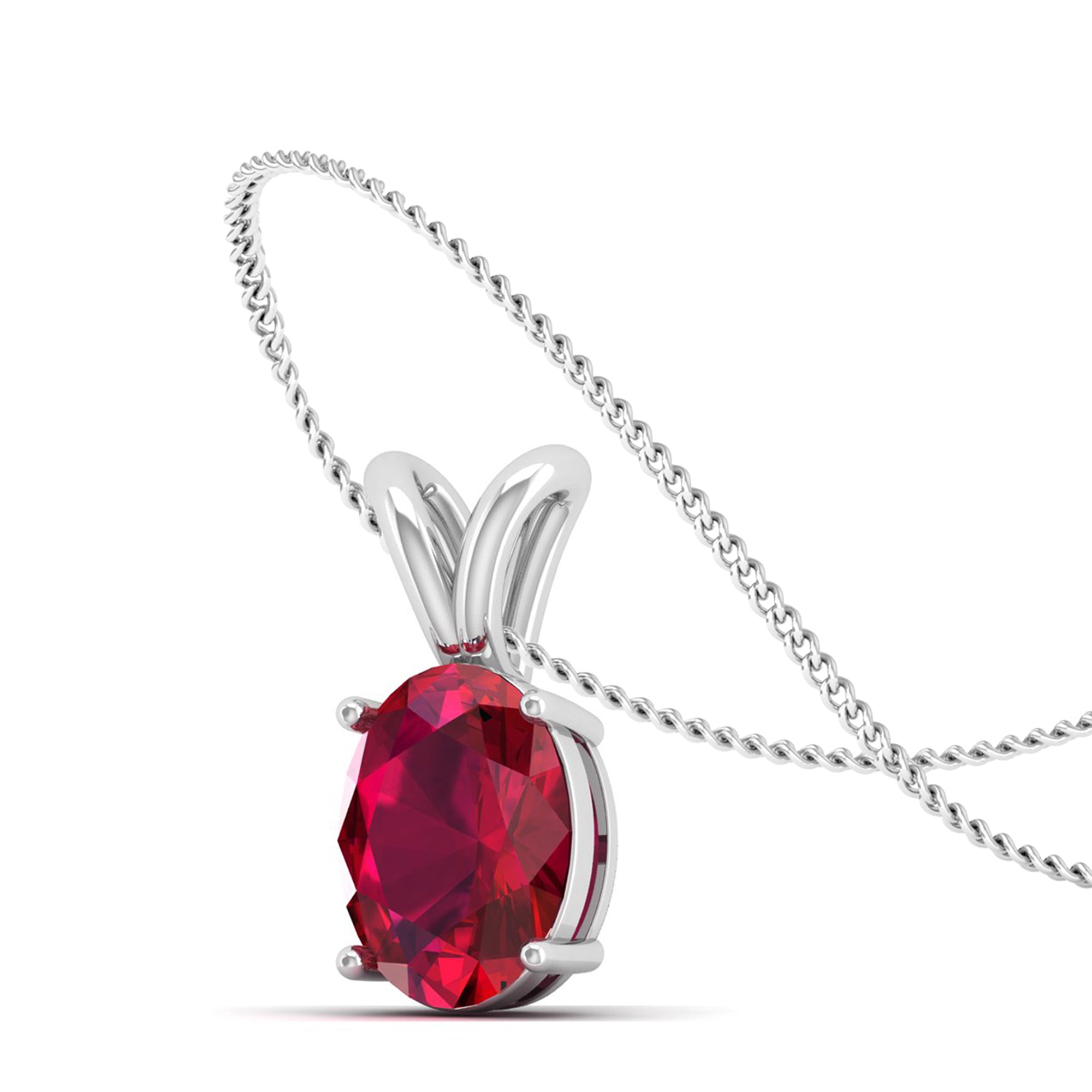Oval Cut Ruby Pendant 3.0 Carat
