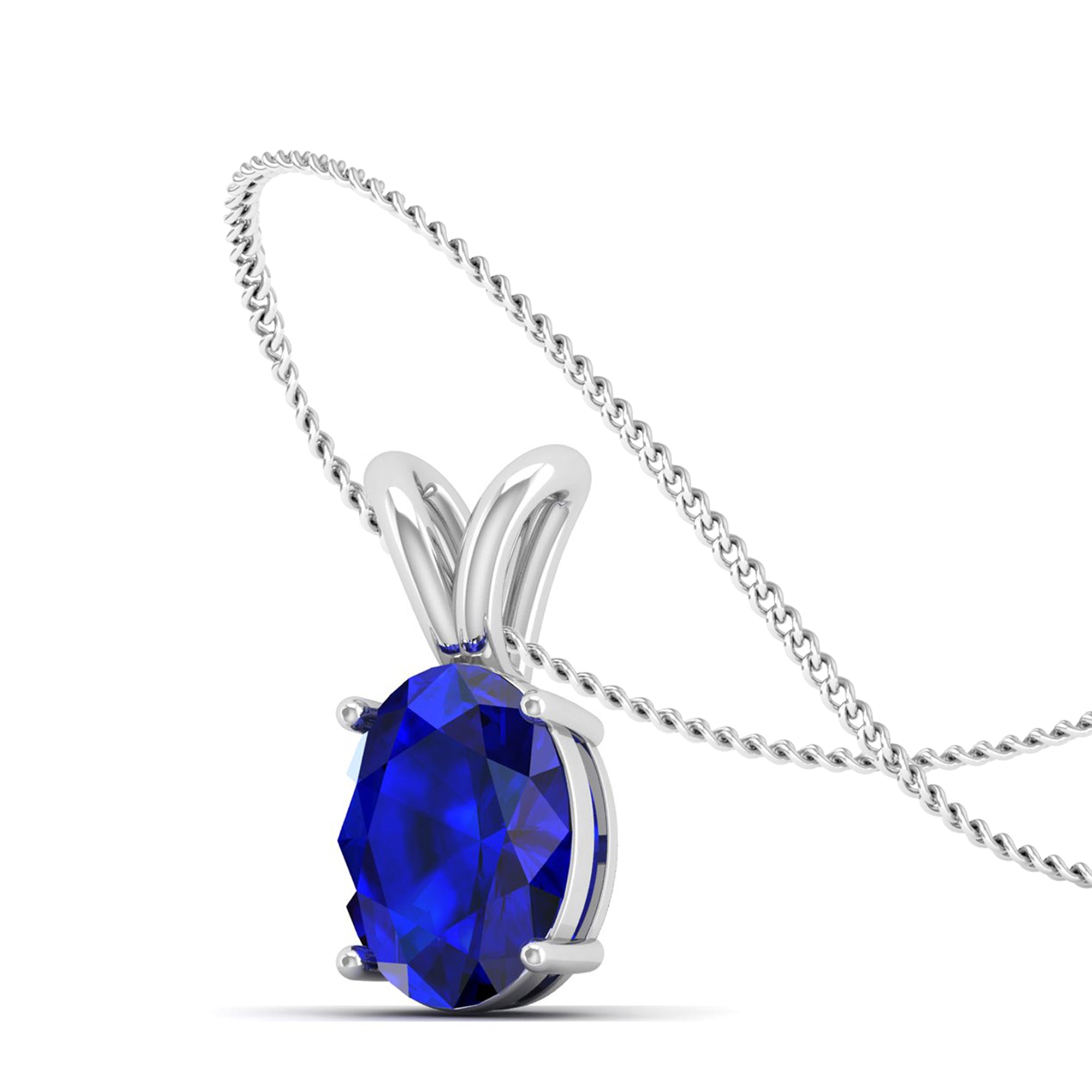 Oval Cut Sapphire Pendant 3.0 Carat