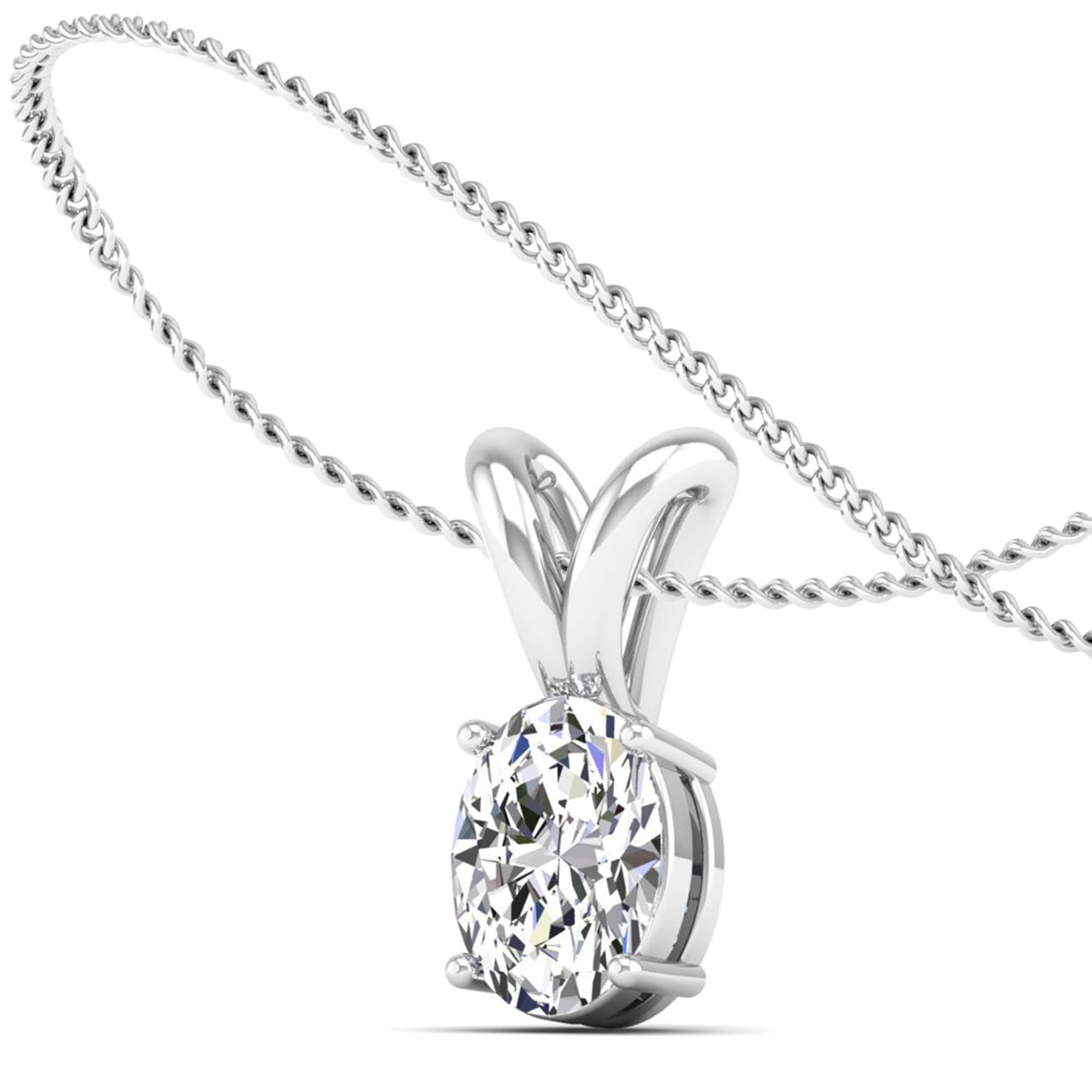 Oval Cut Lab Grown Diamond Pendant 3.0 Carat