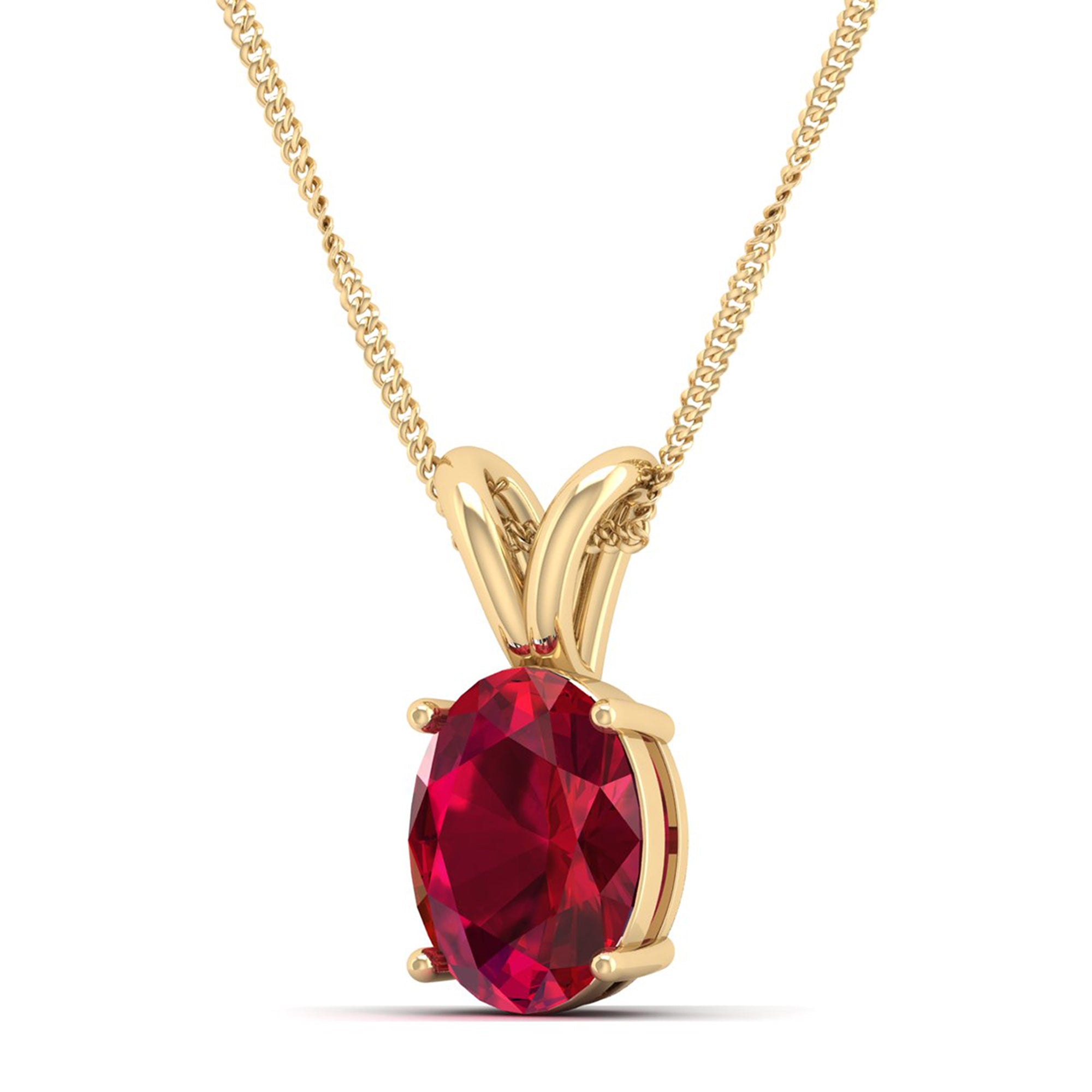 Oval Cut Ruby Pendant 3.0 Carat