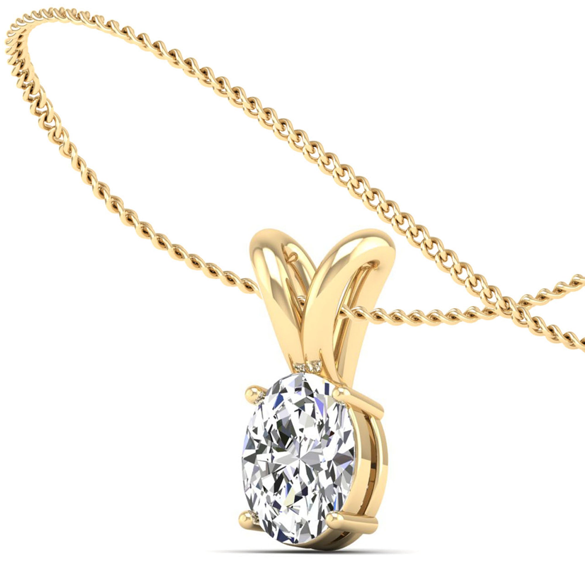 Oval Cut Lab Grown Diamond Pendant 3.0 Carat