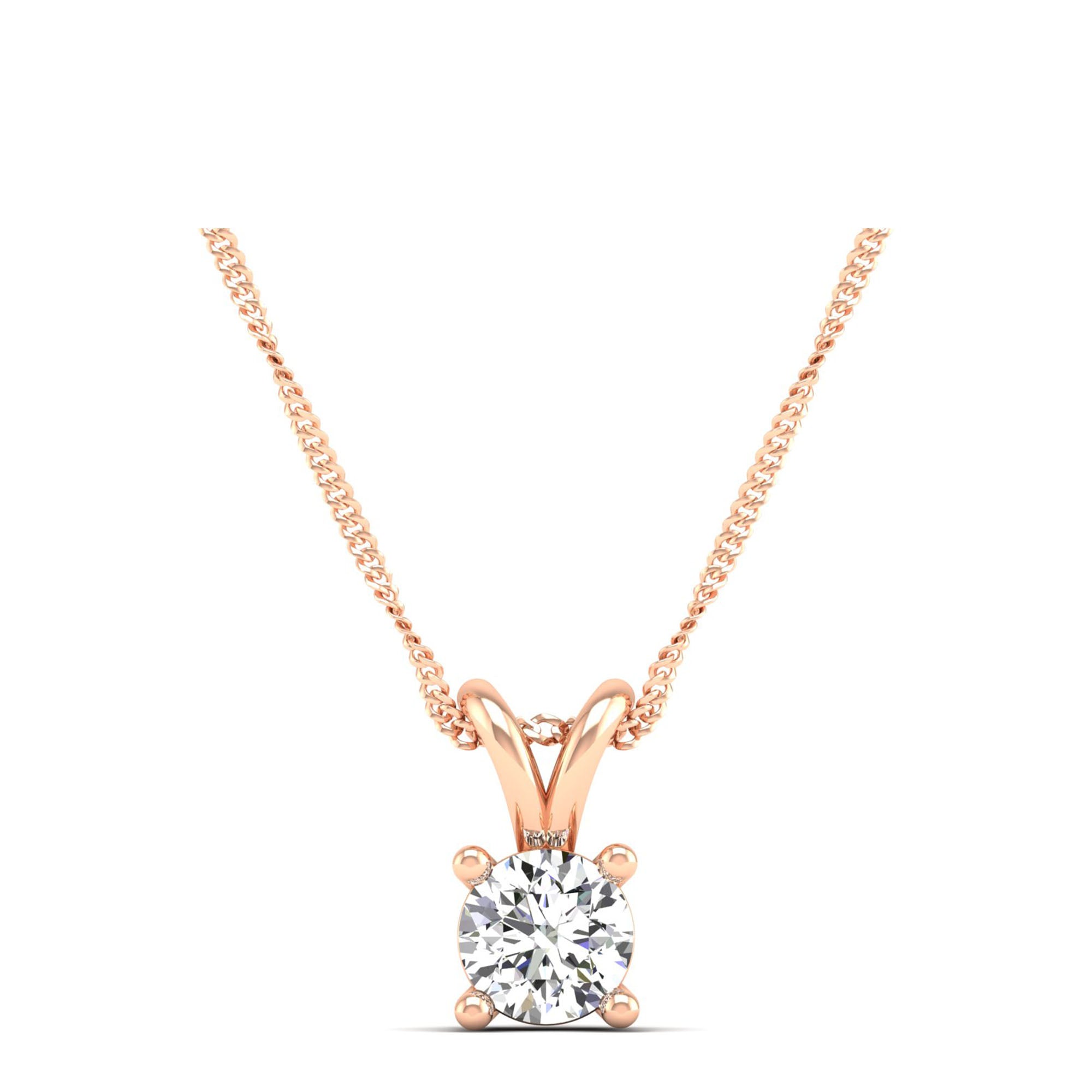 Round Cut Lab Grown Diamond Pendant 0.5 Carat