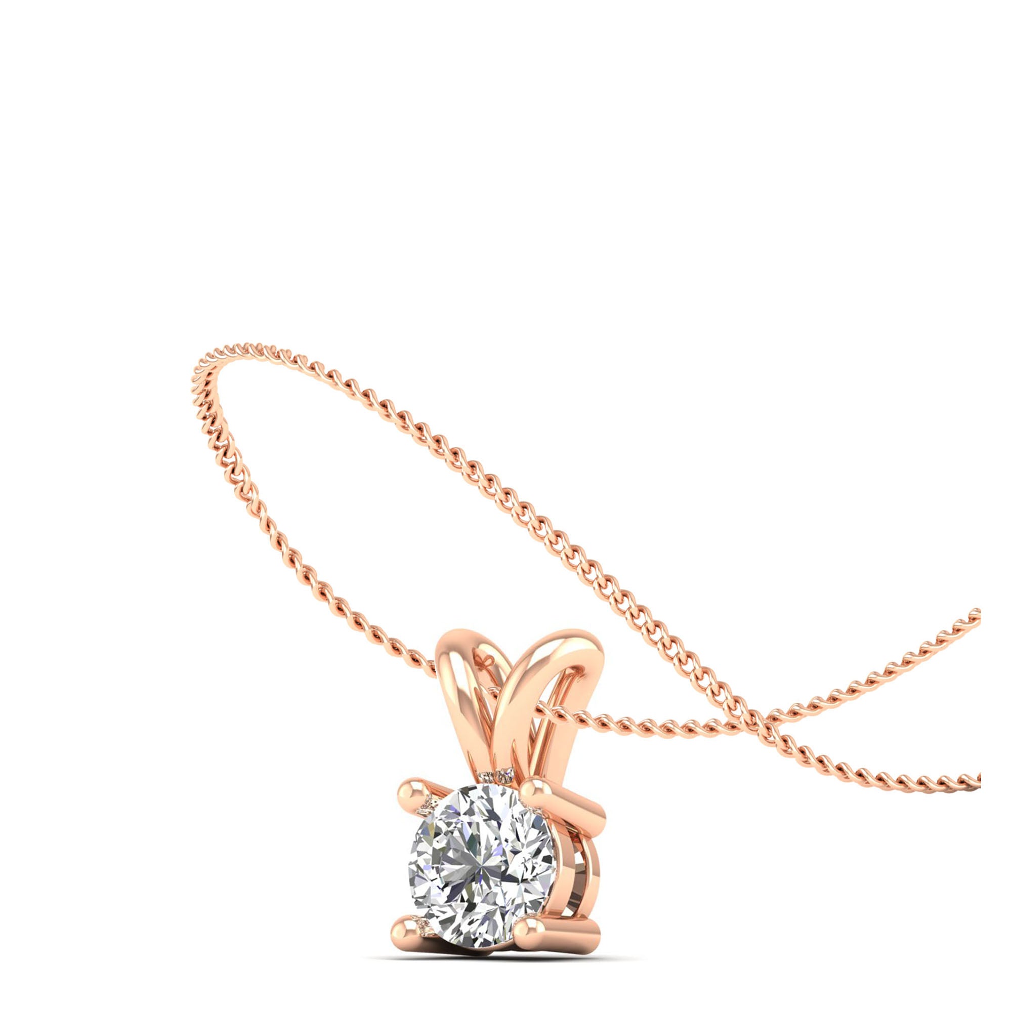 Round Cut Lab Grown Diamond Pendant 0.5 Carat