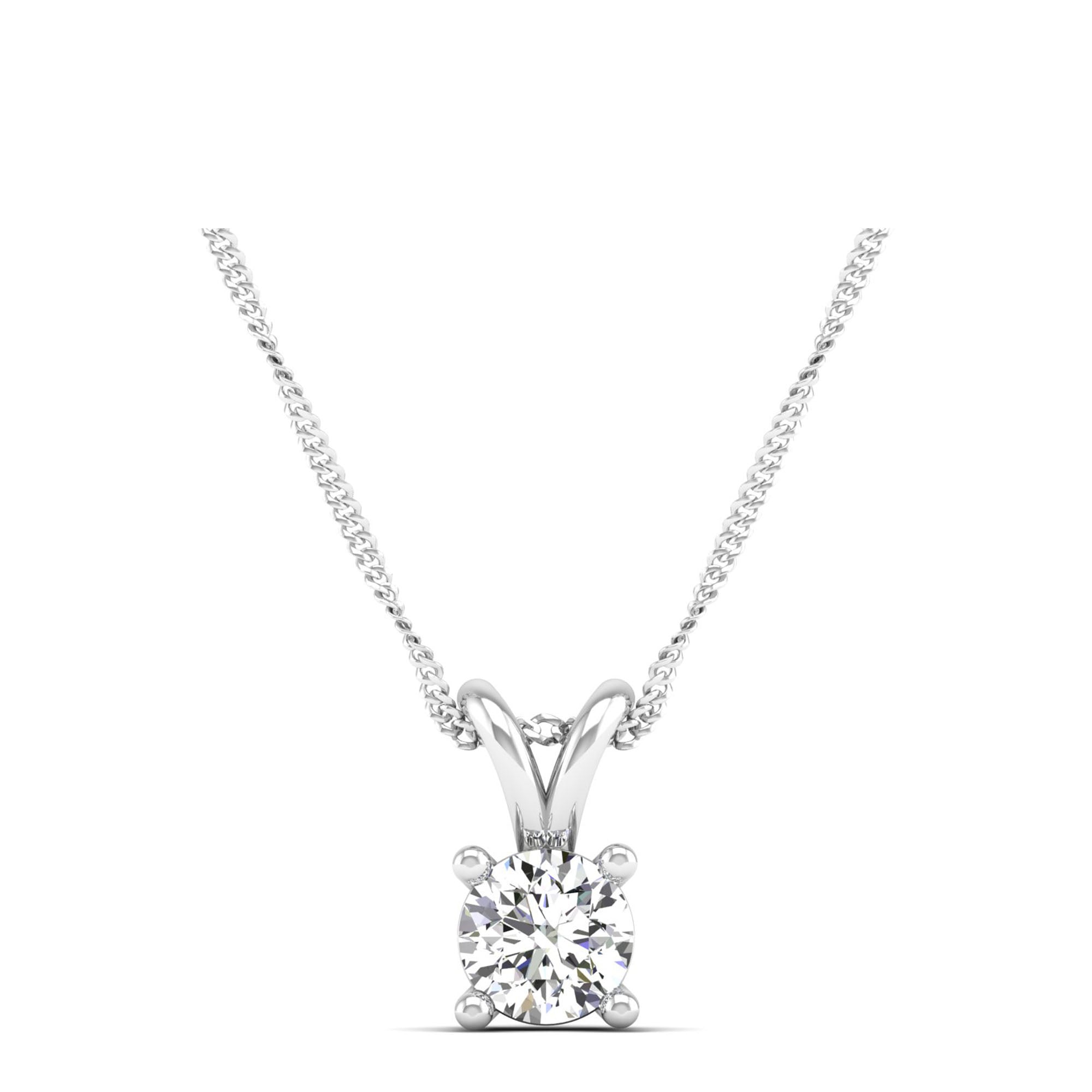 Round Cut Lab Grown Diamond Pendant 0.5 Carat