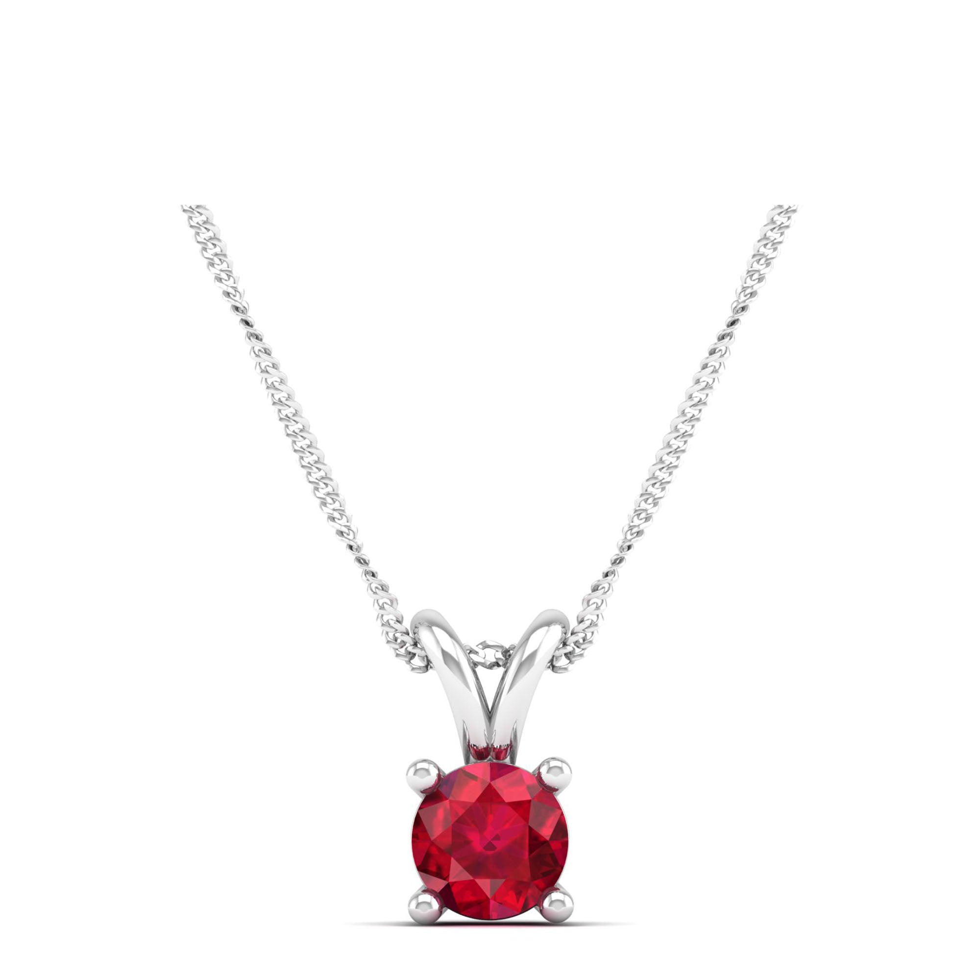 Round Cut Ruby Pendant 0.5 Carat