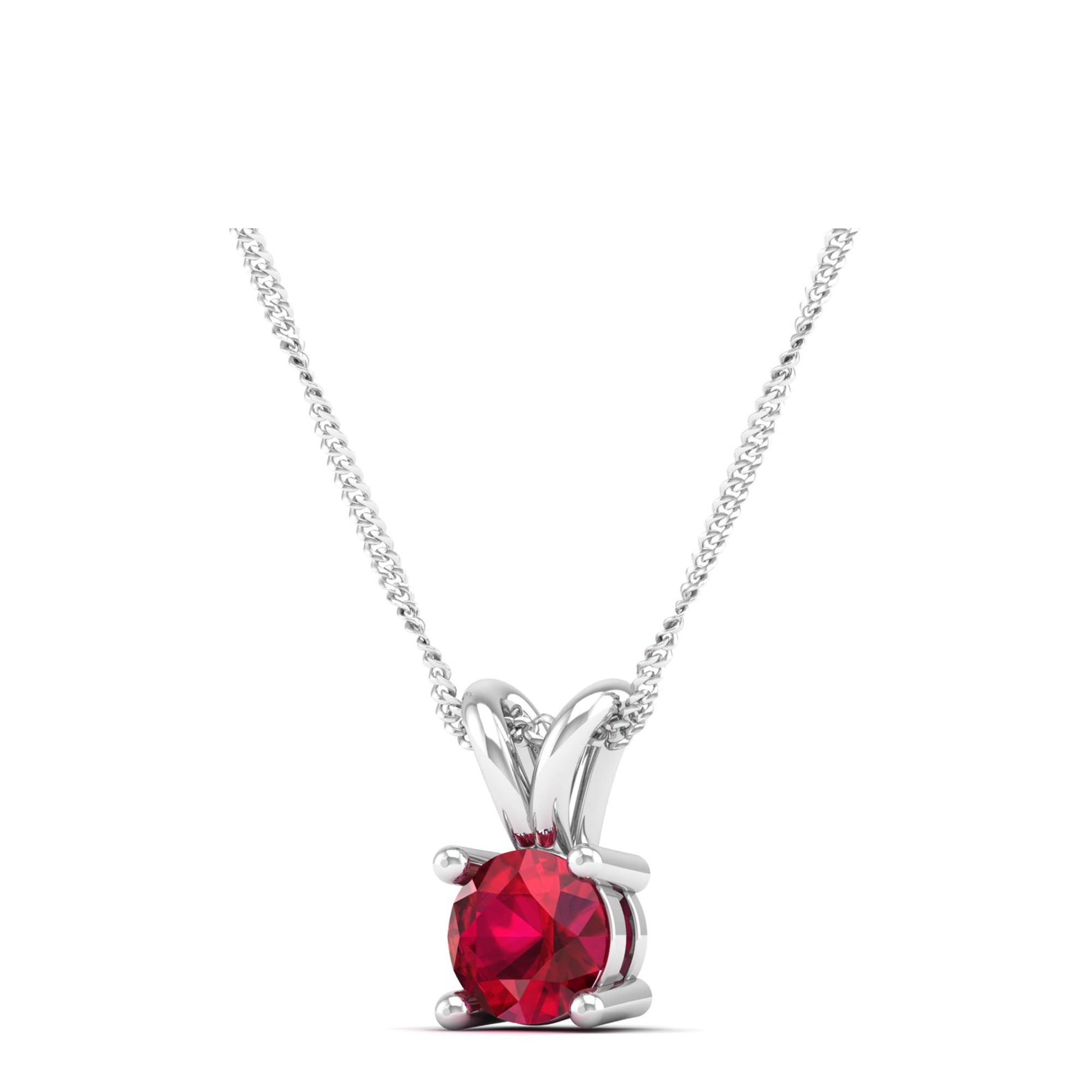 Round Cut Ruby Pendant 0.5 Carat
