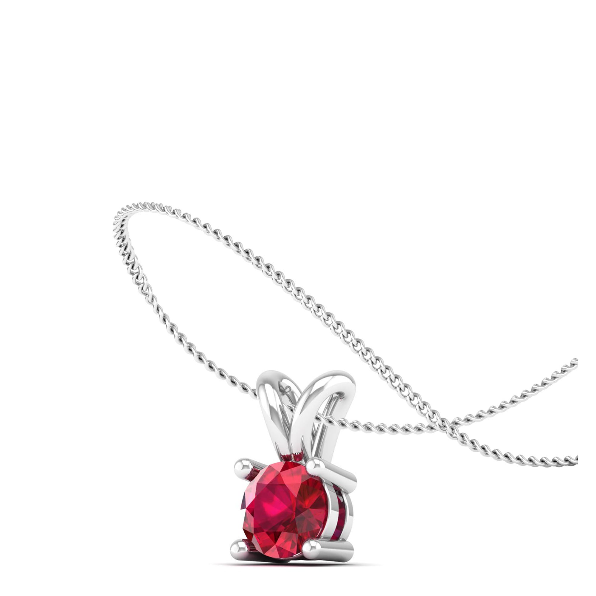 Round Cut Ruby Pendant 0.5 Carat