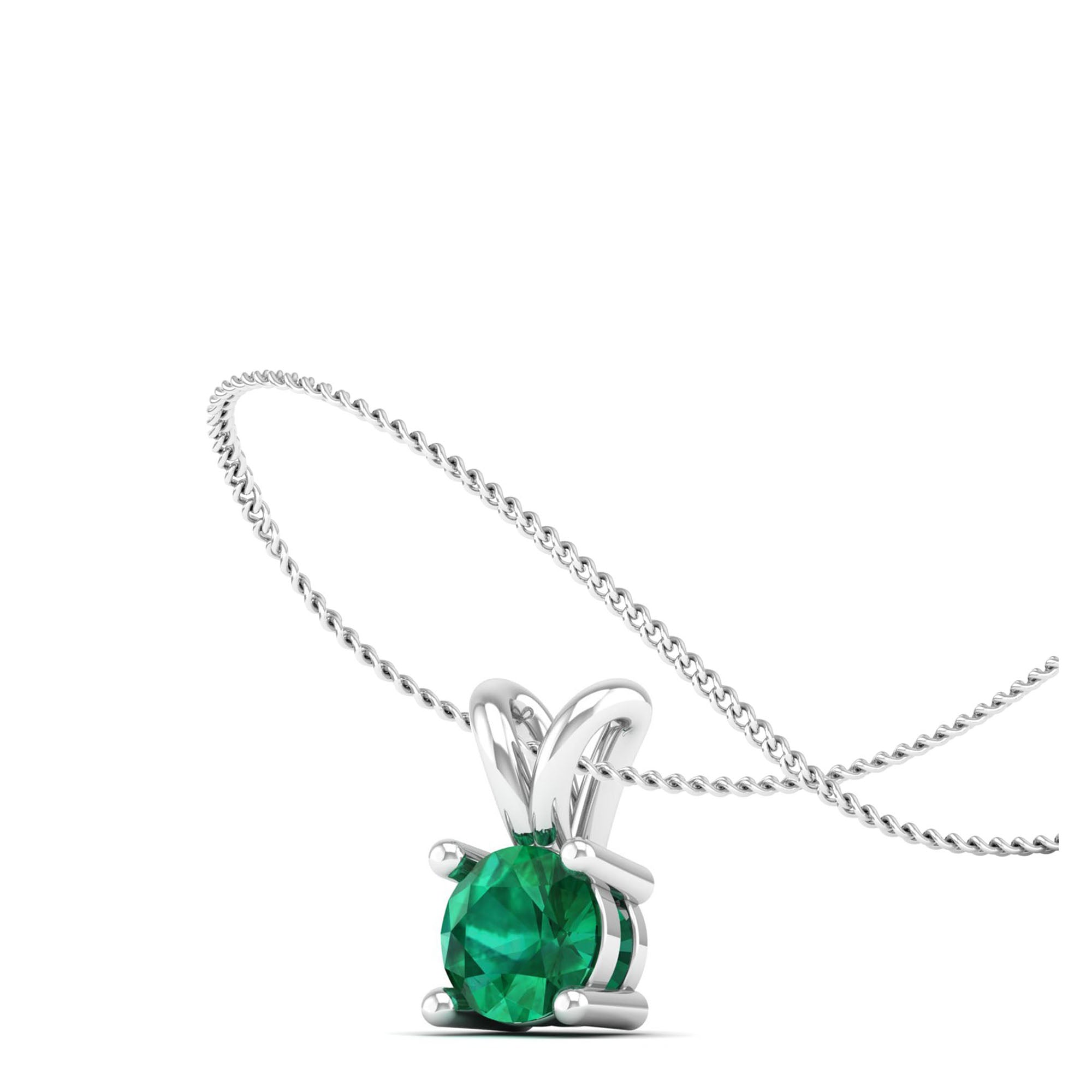 Round Cut Emerald Pendant 0.5 Carat