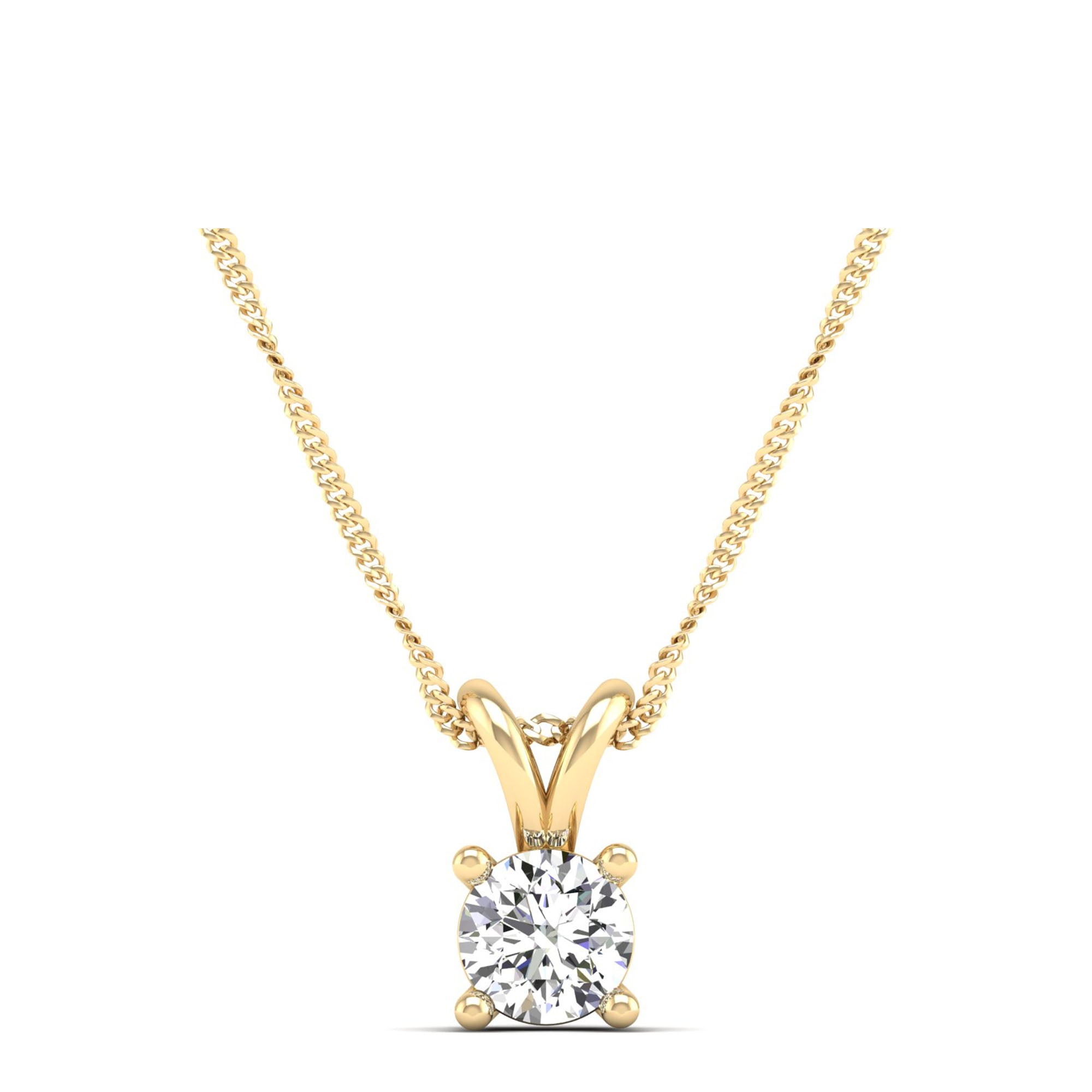 Round Cut Lab Grown Diamond Pendant 0.5 Carat