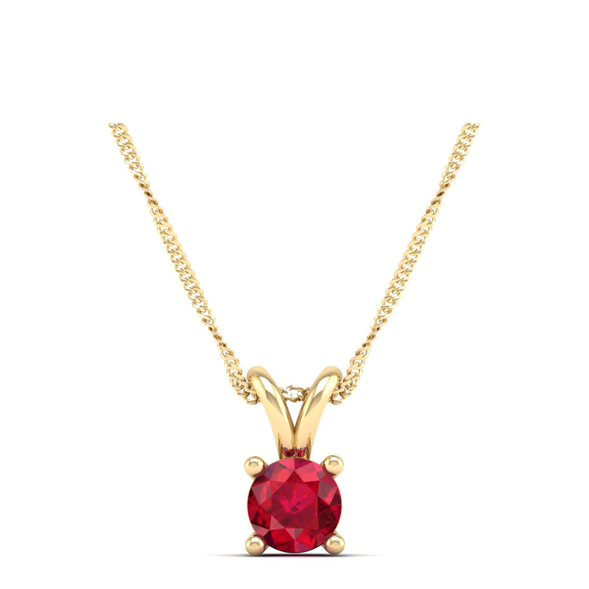 Round Cut Ruby Pendant 0.5 Carat
