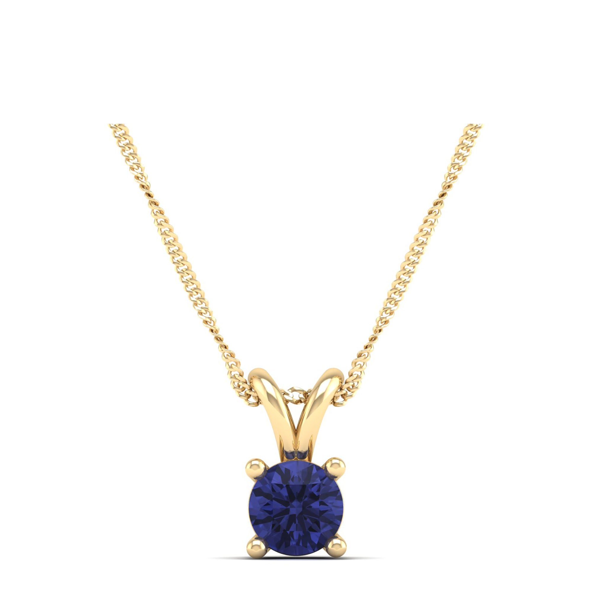Round Cut Tanzanite Pendant 0.5 Carat