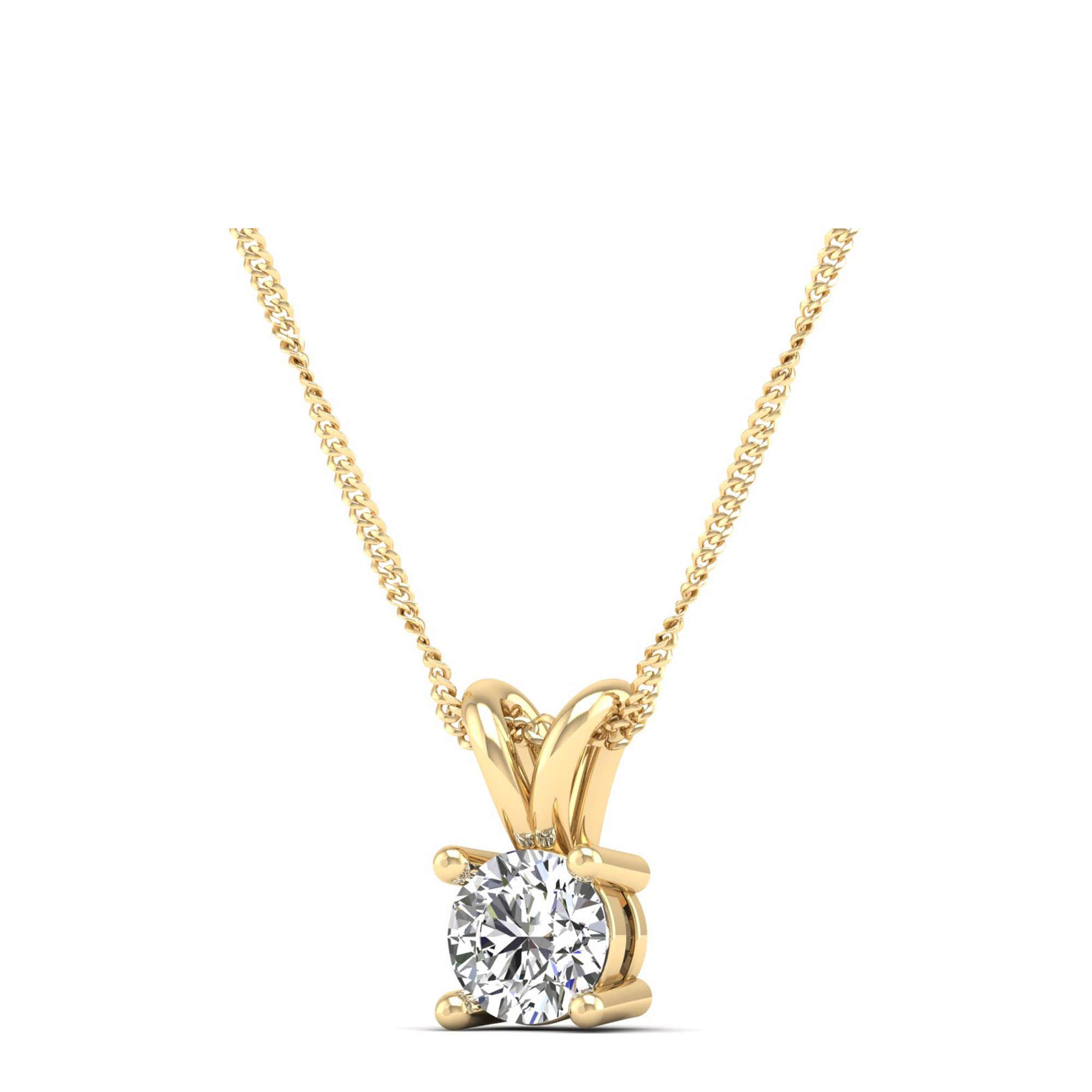 Round Cut Lab Grown Diamond Pendant 0.5 Carat