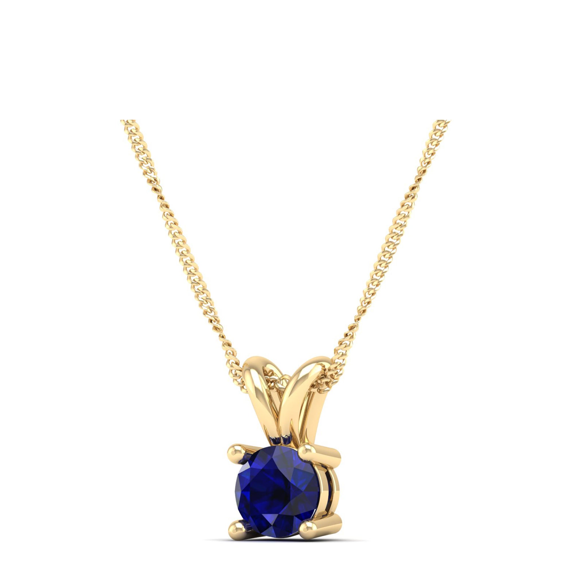 Round Cut Sapphire Pendant 0.5 Carat