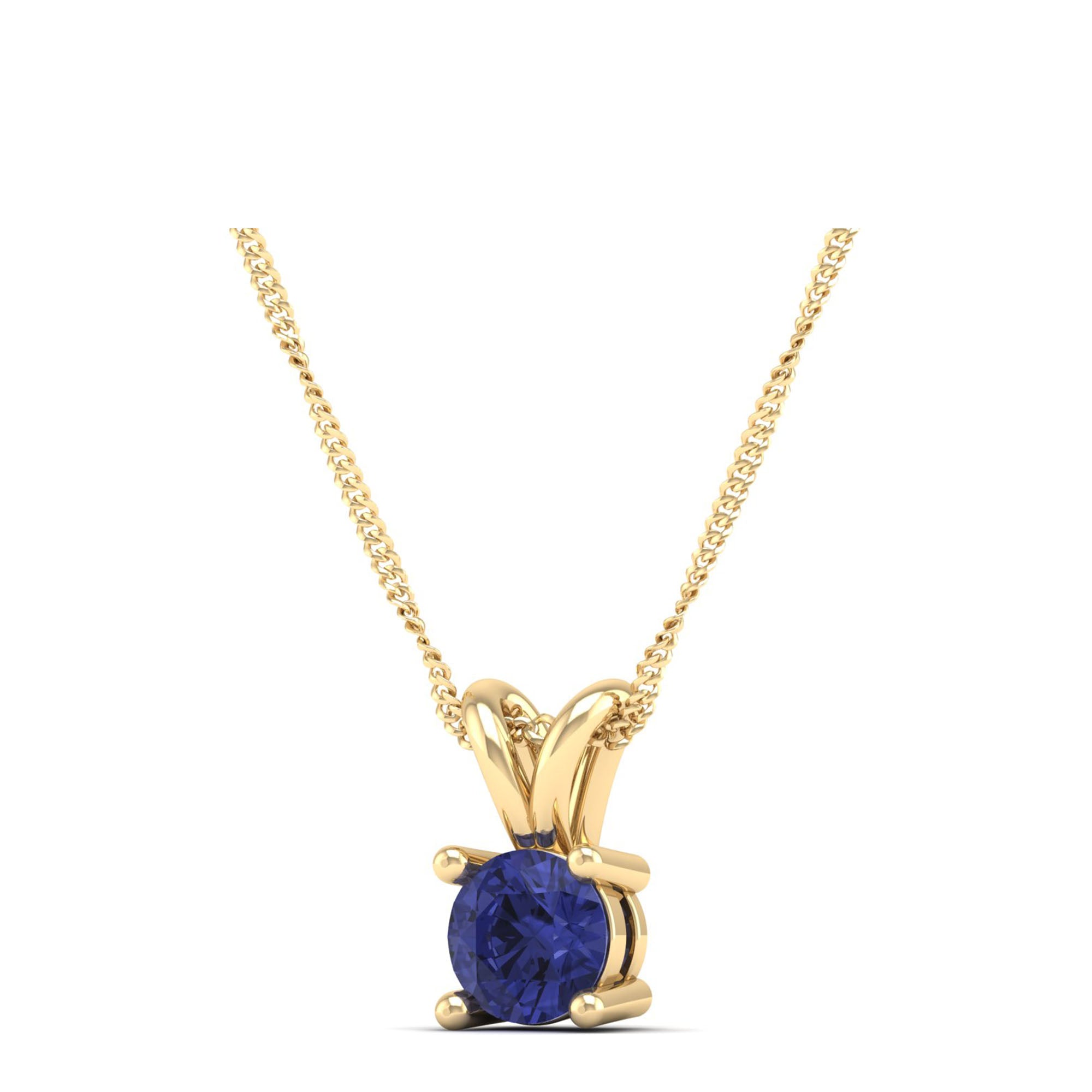 Round Cut Tanzanite Pendant 0.5 Carat