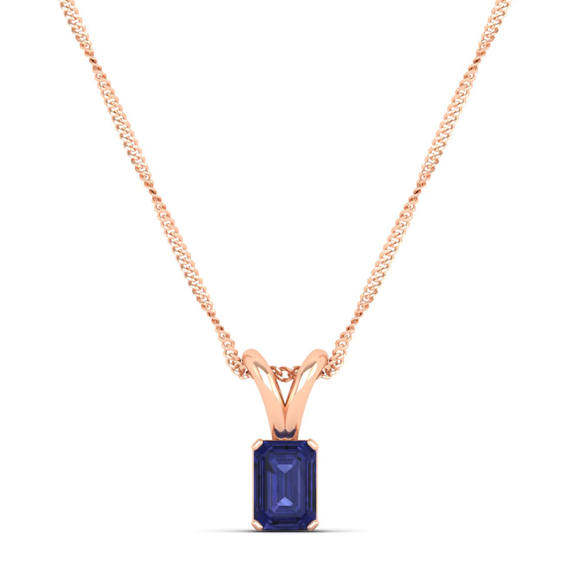 Emerald Cut Tanzanite Pendant 0.50 Carat