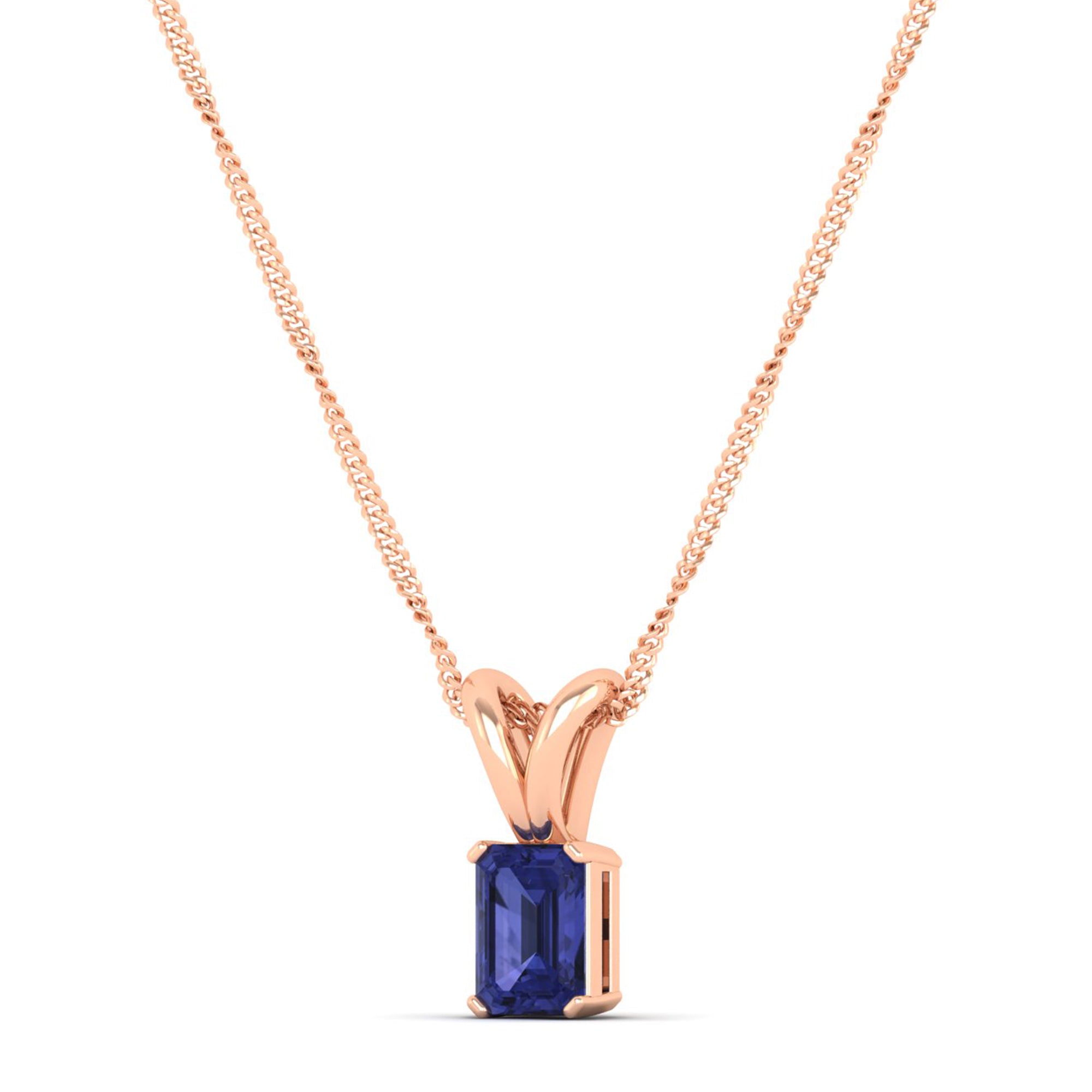Emerald Cut Tanzanite Pendant 0.50 Carat