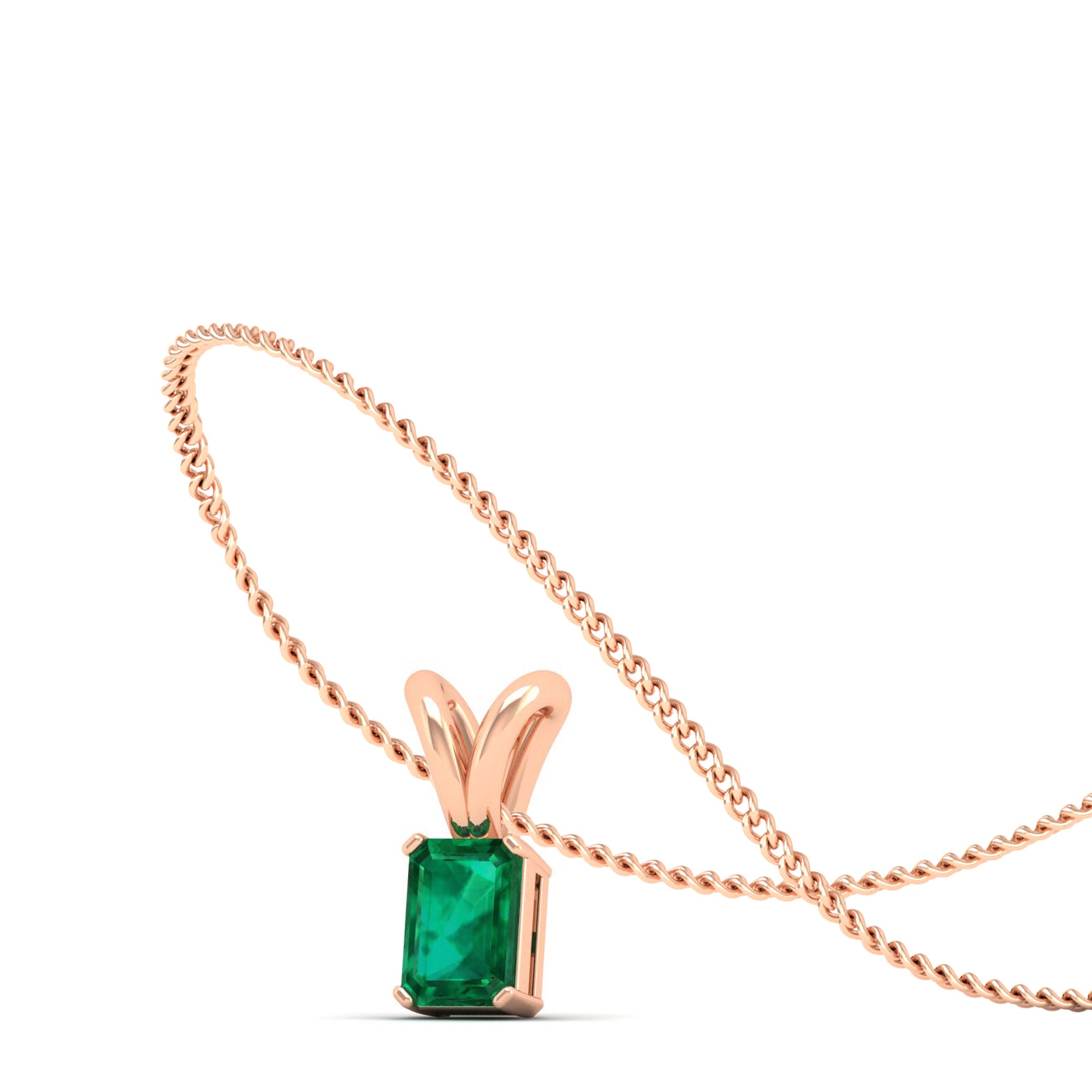 Emerald Cut Emerald Pendant 0.50 Carat