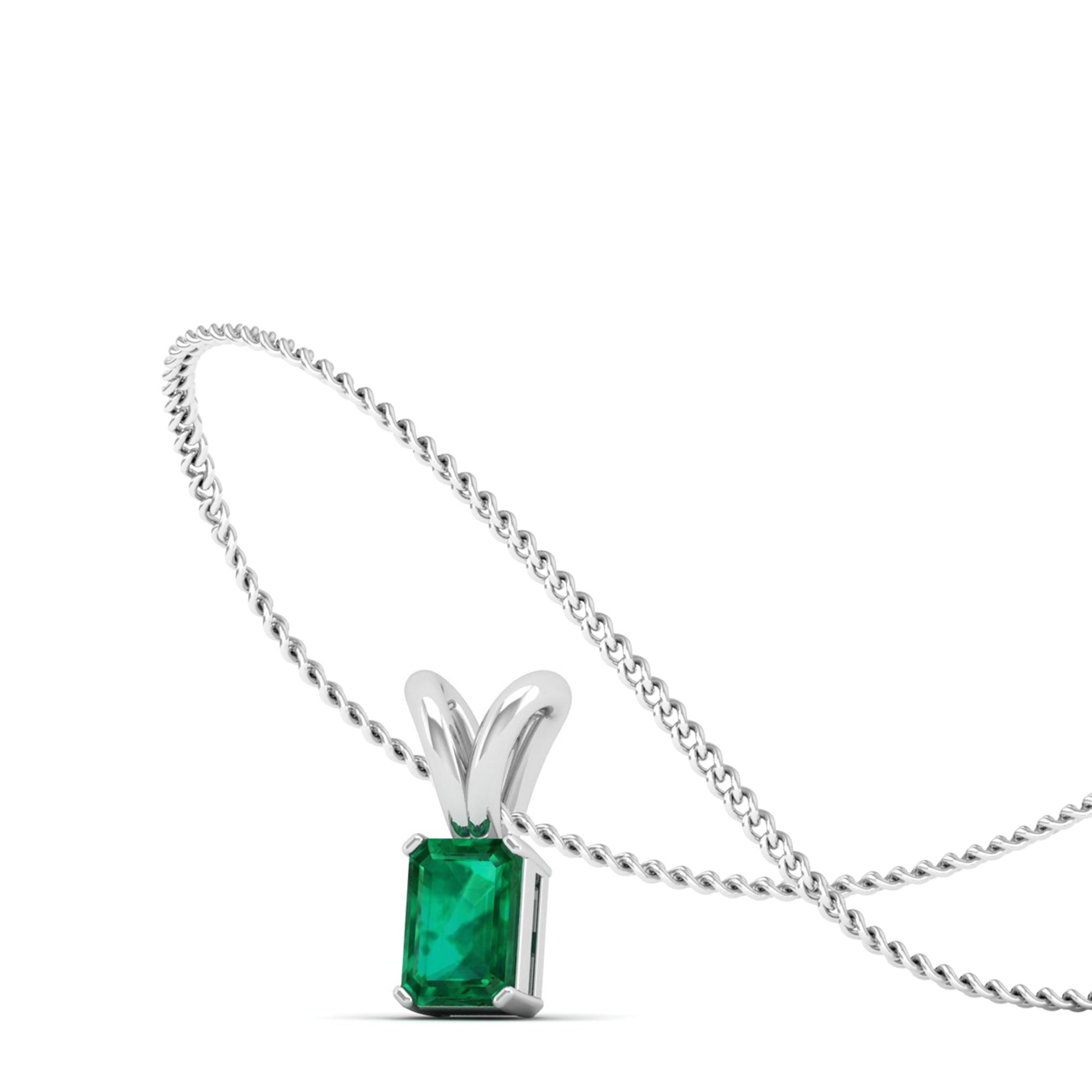 Emerald Cut Emerald Pendant 0.50 Carat