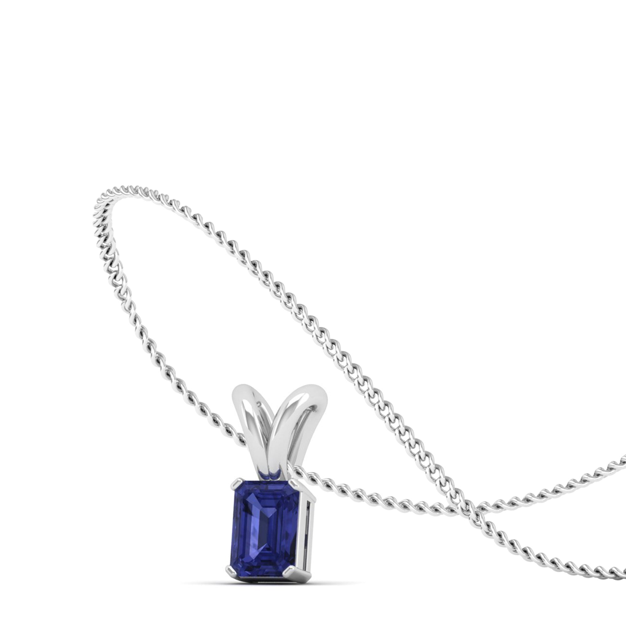 Emerald Cut Tanzanite Pendant 0.50 Carat
