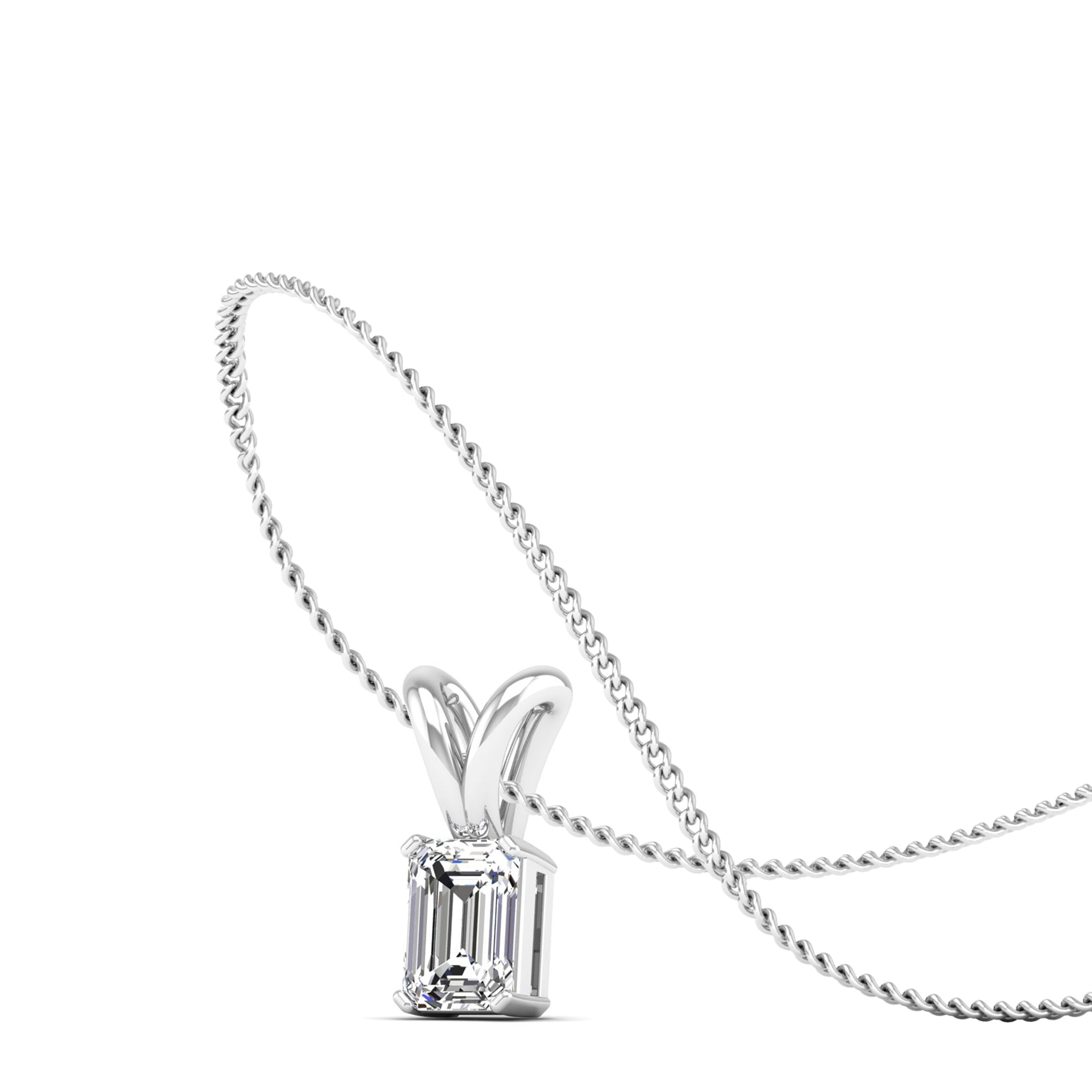 Emerald Cut Lab Grown Diamond Pendant 0.50 Carat