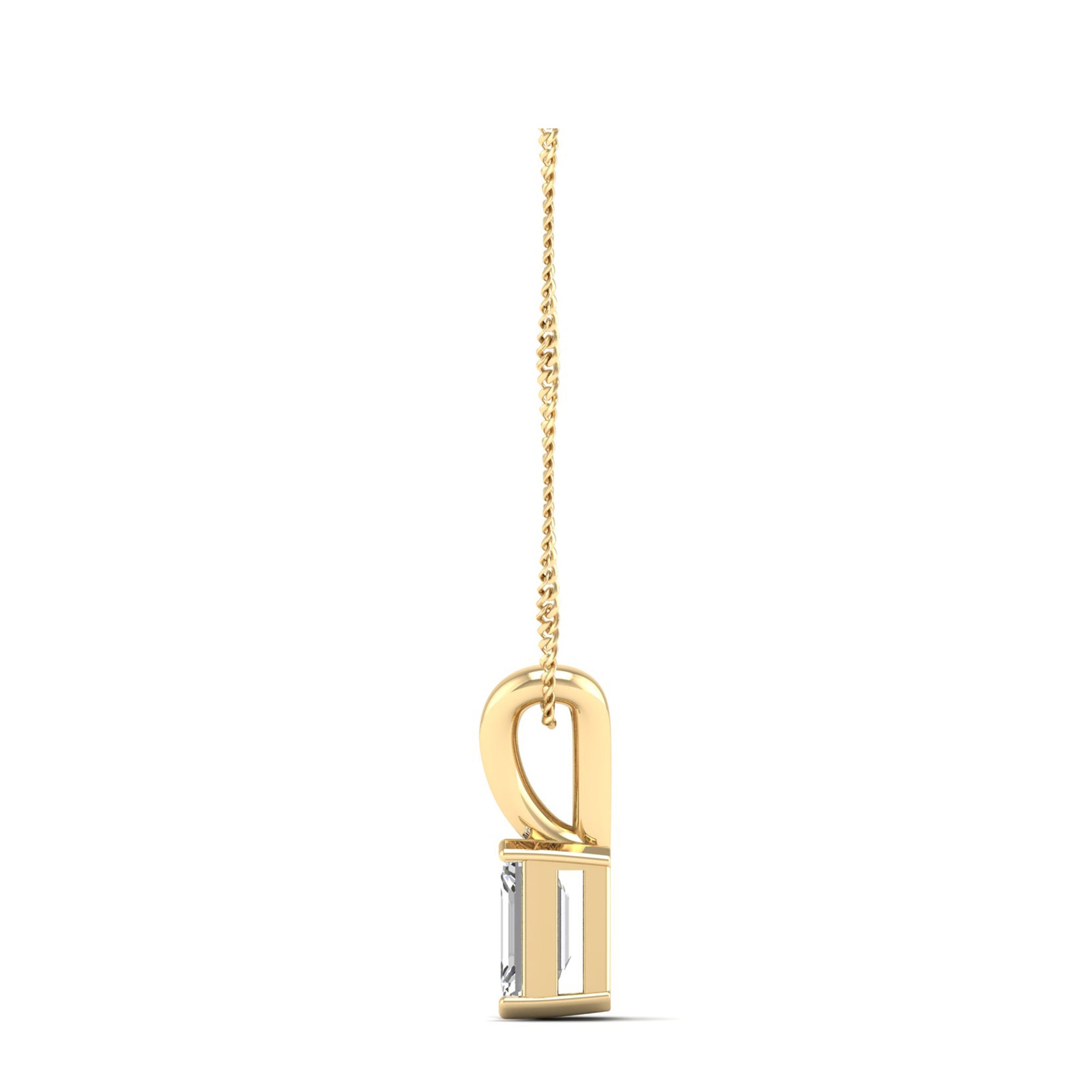 Emerald Cut Lab Grown Diamond Pendant 0.50 Carat
