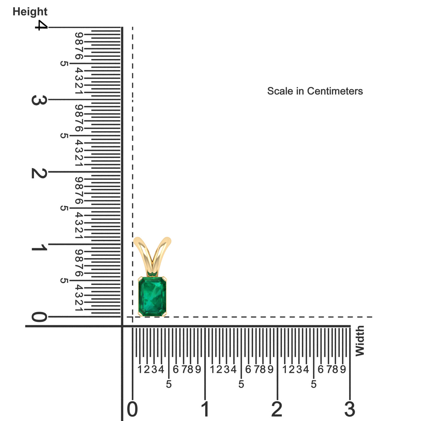 Emerald Cut Emerald Pendant 0.50 Carat