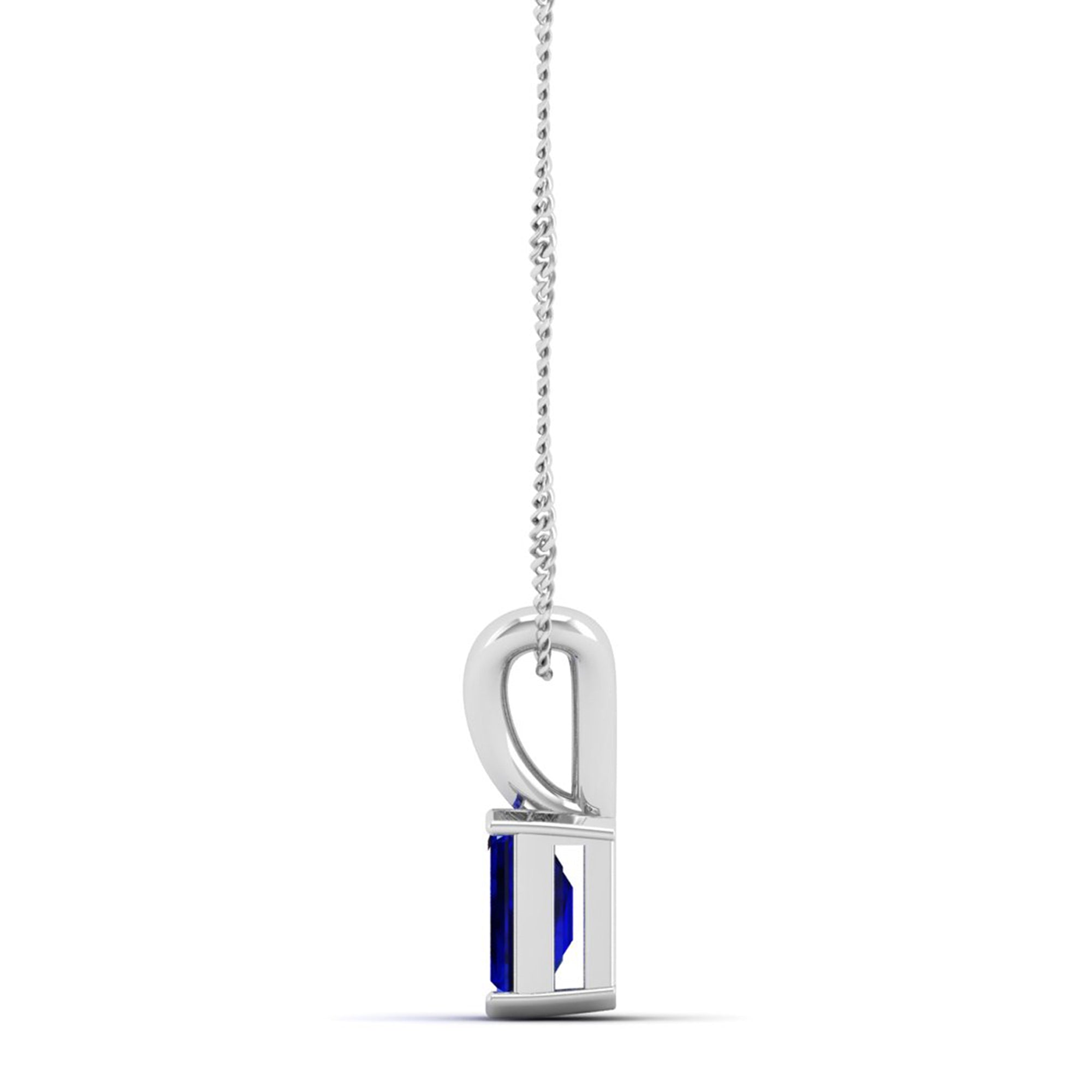 Emerald Cut Sapphire Gemstone Pendant 1.0 Carat
