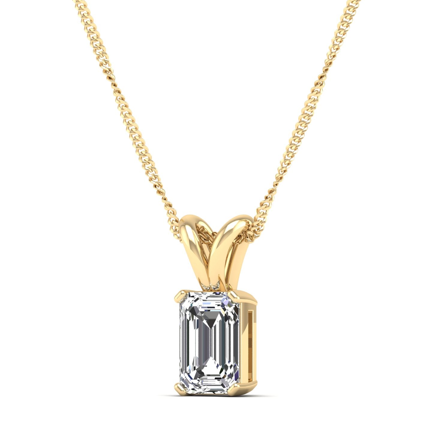 Emerald Cut Lab Grown Diamond Pendant 1.0 Carat