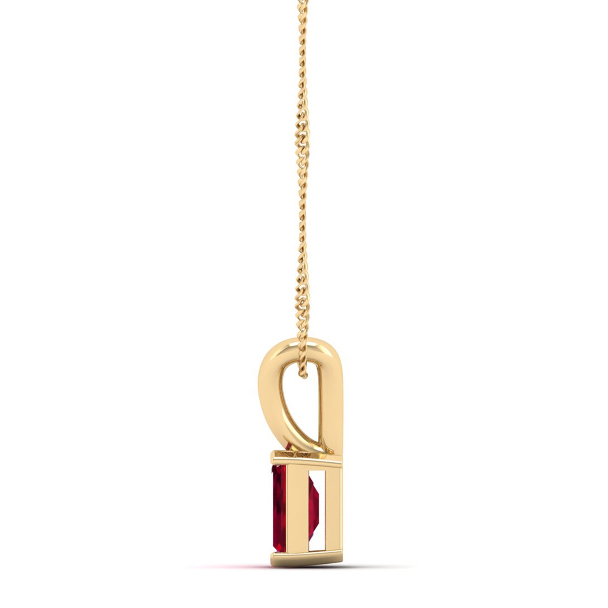 Emerald Cut Ruby Gemstone Pendant 1.0 Carat