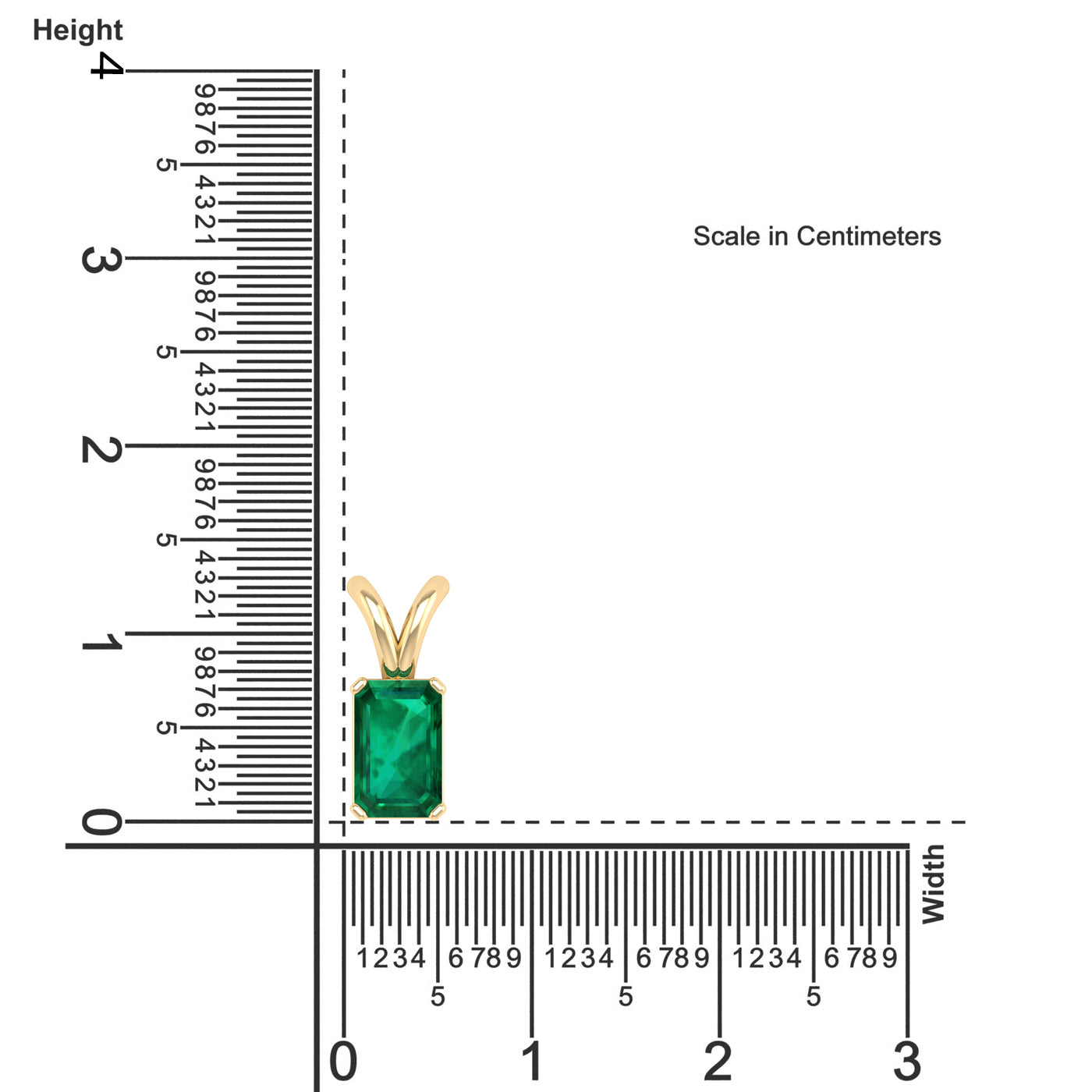 Emerald Cut Emerald Gemstone Pendant 1.0 Carat