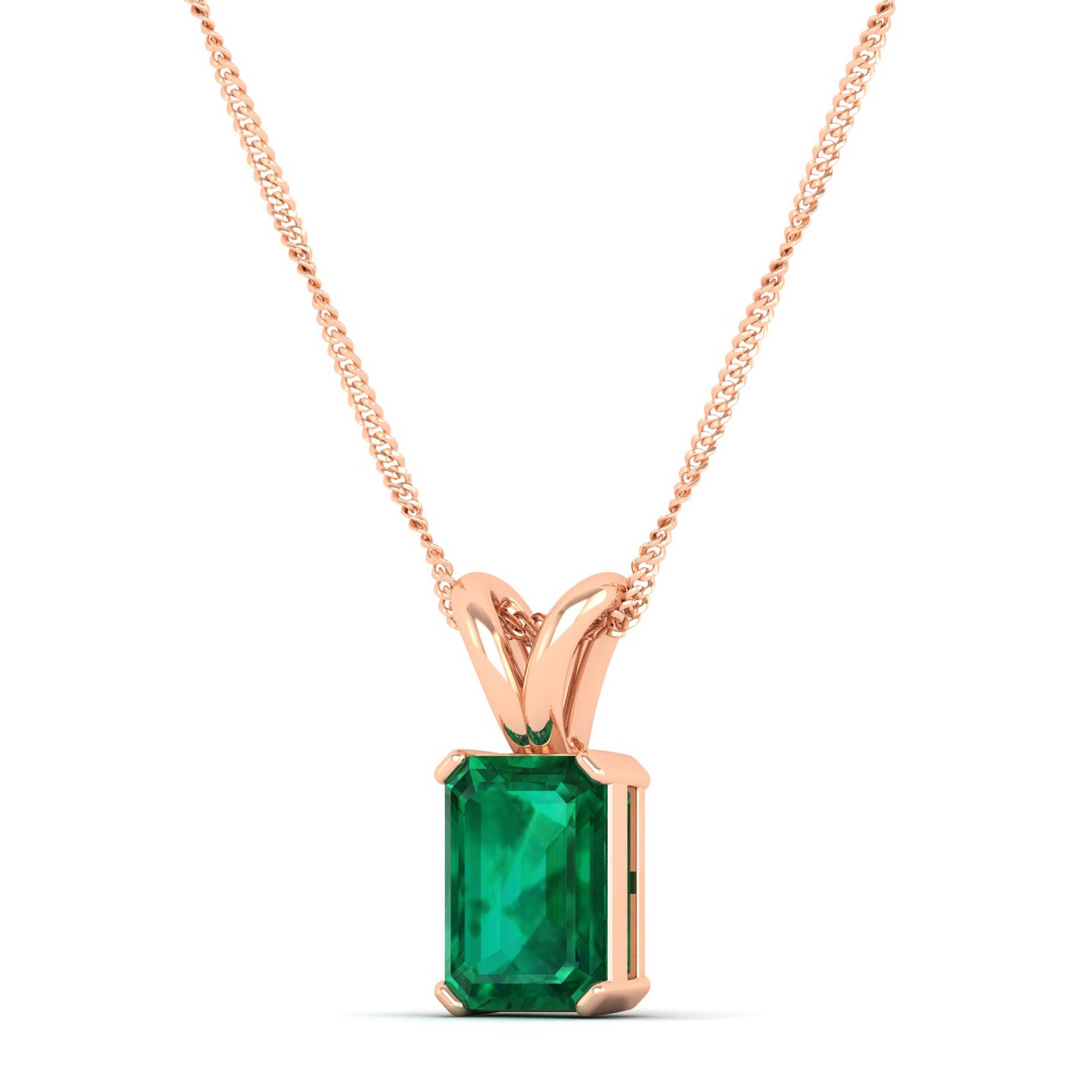 Emerald Cut Emerald Gemstone Pendant 1.50 Carat