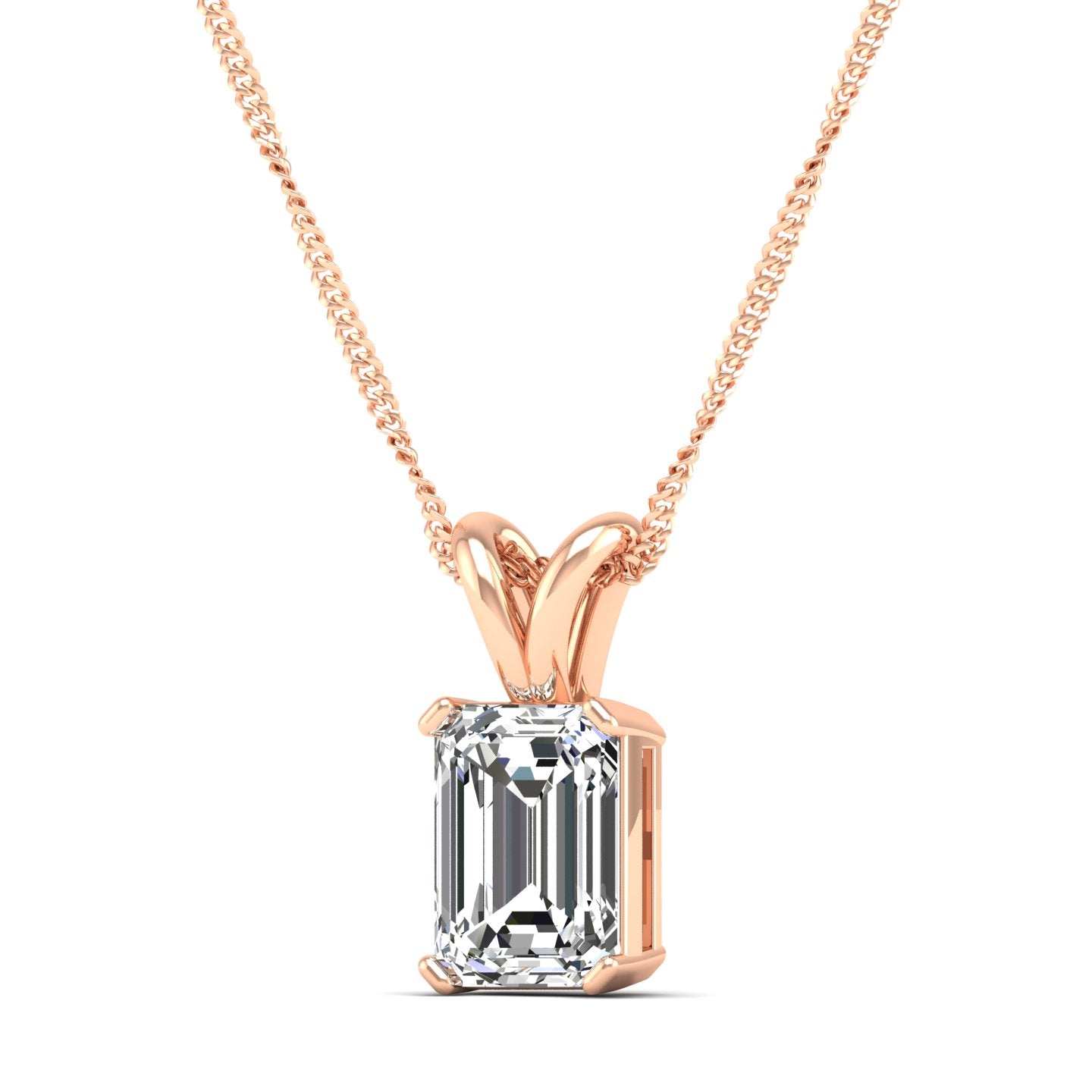 Emerald Cut Lab Grown Diamond Pendant 1.50 Carat