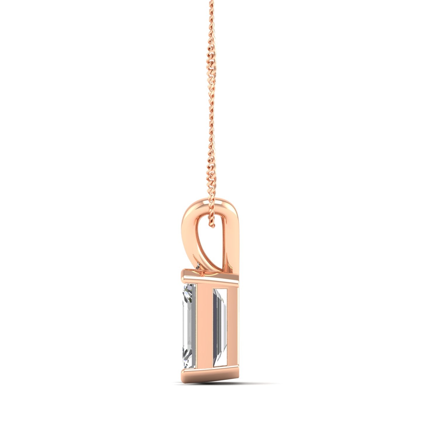 Emerald Cut Lab Grown Diamond Pendant 1.50 Carat