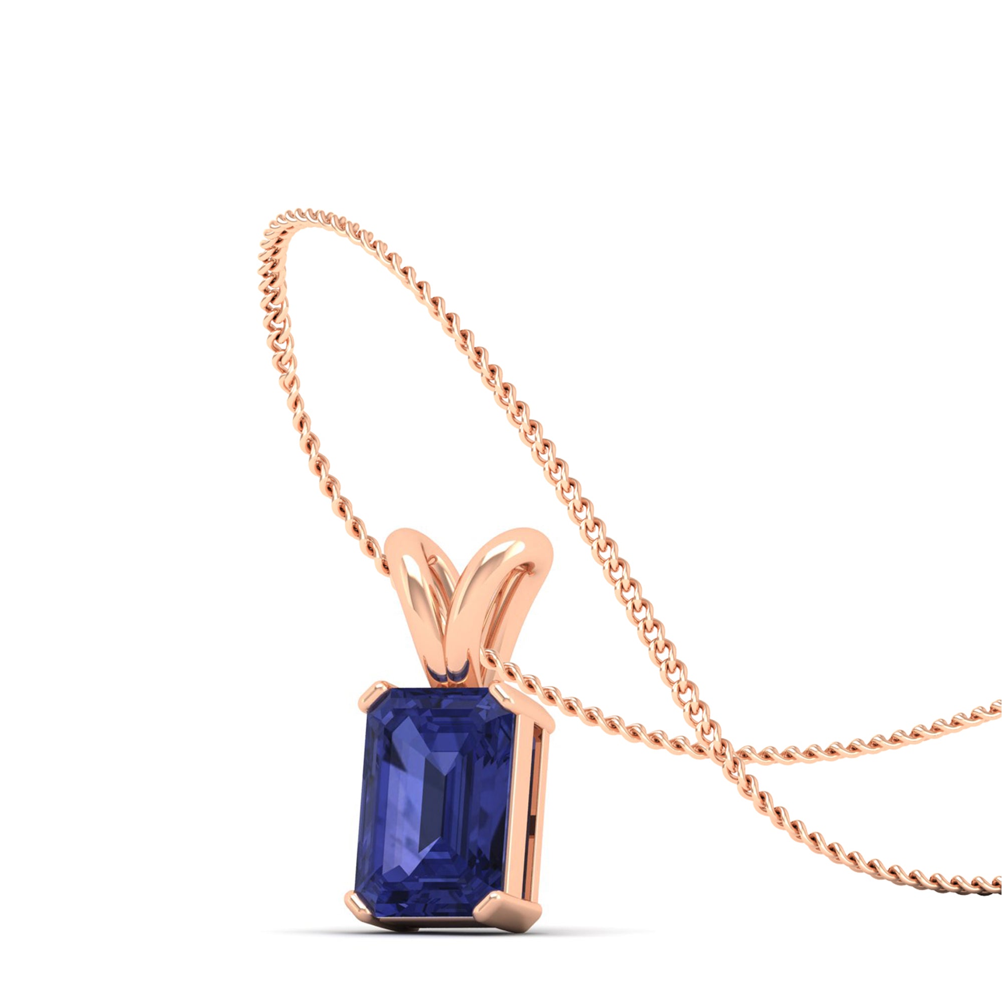 Emerald Cut Tanzanite Gemstone Pendant 1.50 Carat