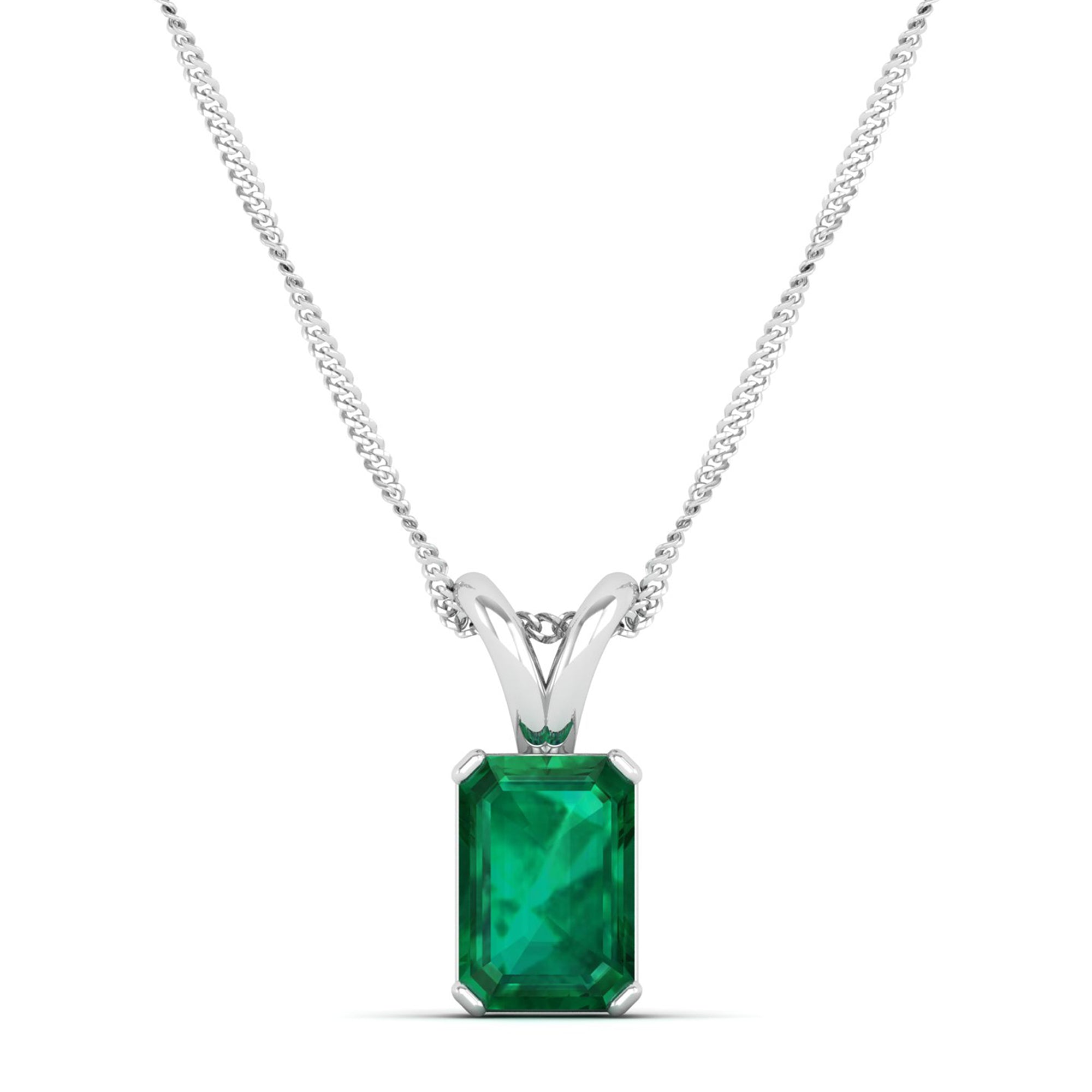 Emerald Cut Emerald Gemstone Pendant 1.50 Carat