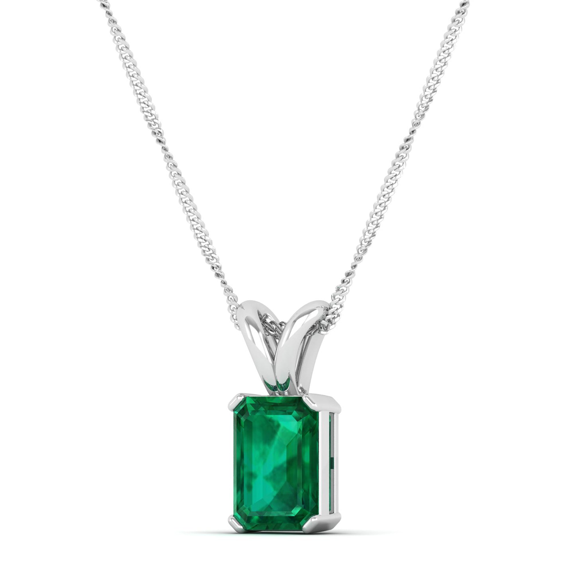 Emerald Cut Emerald Gemstone Pendant 1.50 Carat