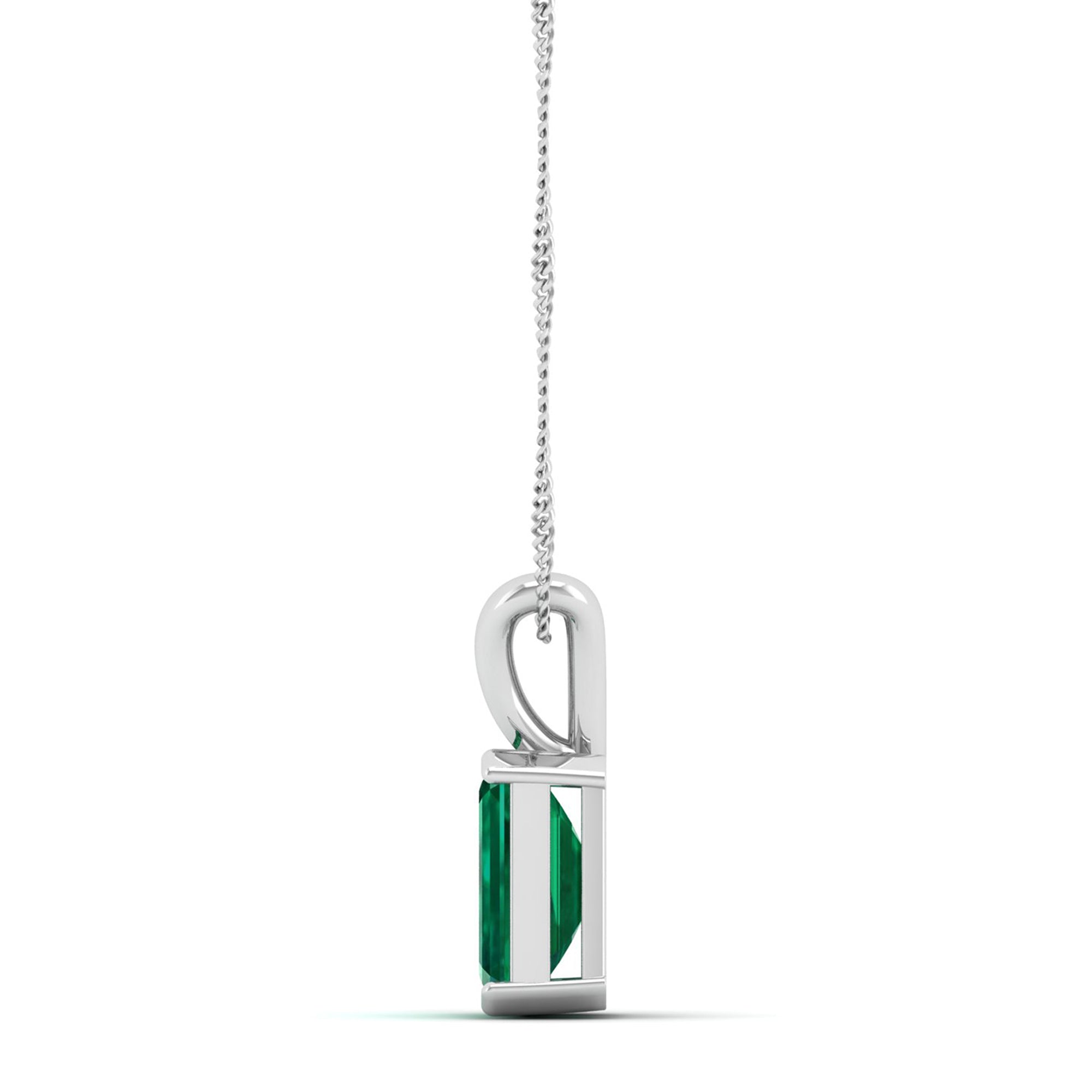 Emerald Cut Emerald Gemstone Pendant 1.50 Carat